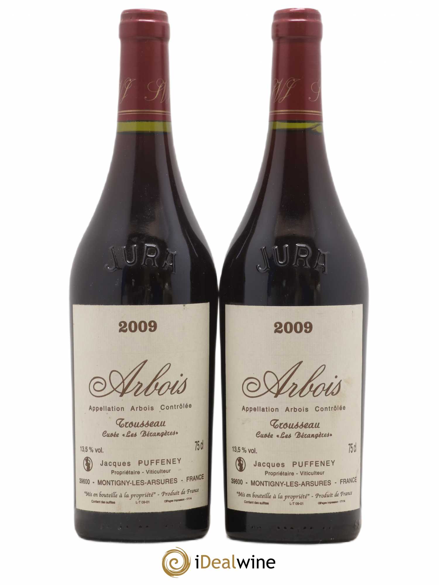 Arbois Trousseau Cuvée Les Bérangères Jacques Puffeney 2009 - Lot de 2 bouteilles - 0