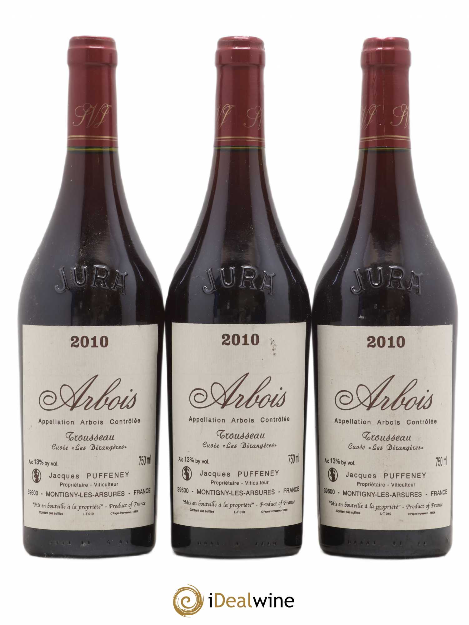 Arbois Trousseau Cuvée Les Bérangères Jacques Puffeney 2010 - Lot de 3 bouteilles - 0