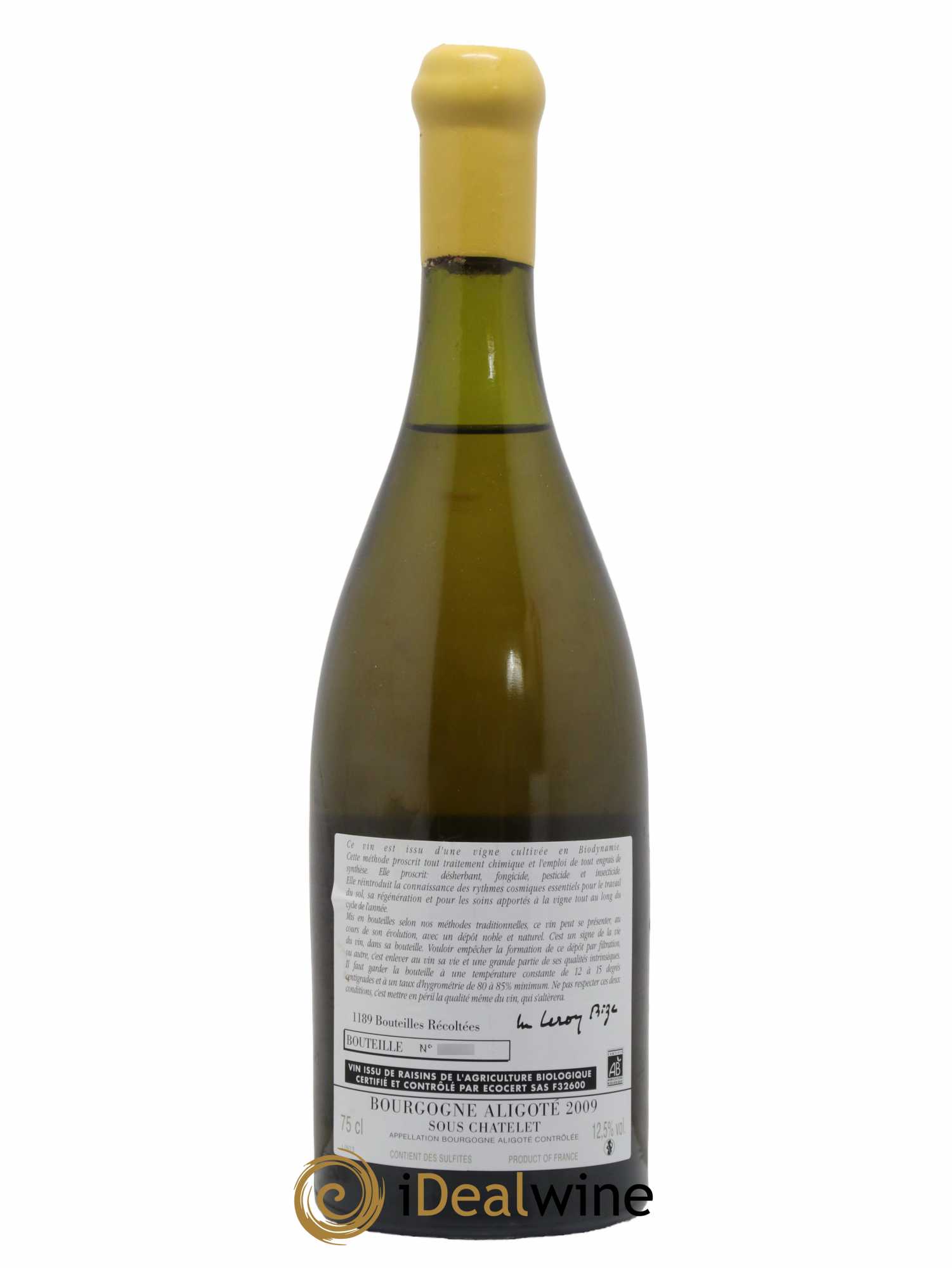 Bourgogne Aligoté Sous Chatelet d'Auvenay (Domaine) 2009 - Lot de 1 bouteille - 1