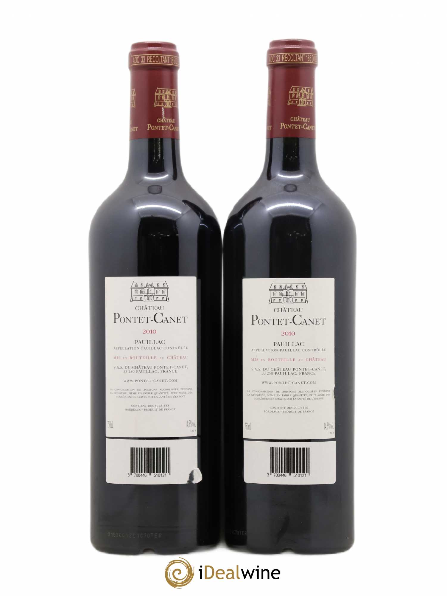 Château Pontet Canet 5ème Grand Cru Classé 2010 - Lot de 2 bouteilles - 1