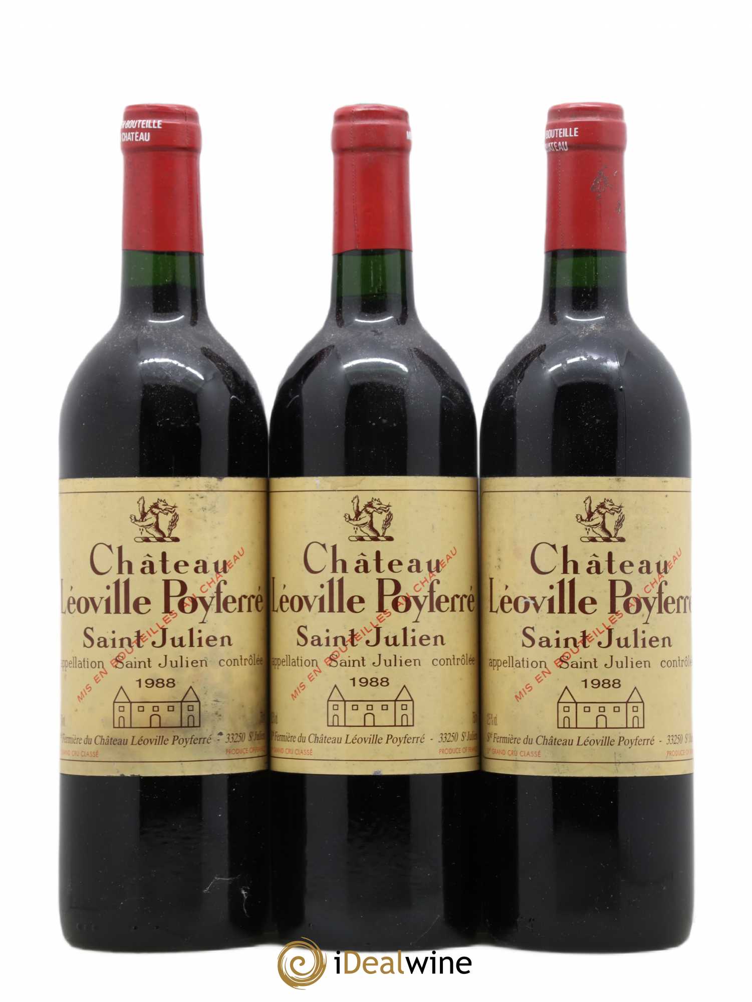 Château Léoville Poyferré 2ème Grand Cru Classé 1988 - Lot de 3 bouteilles - 0