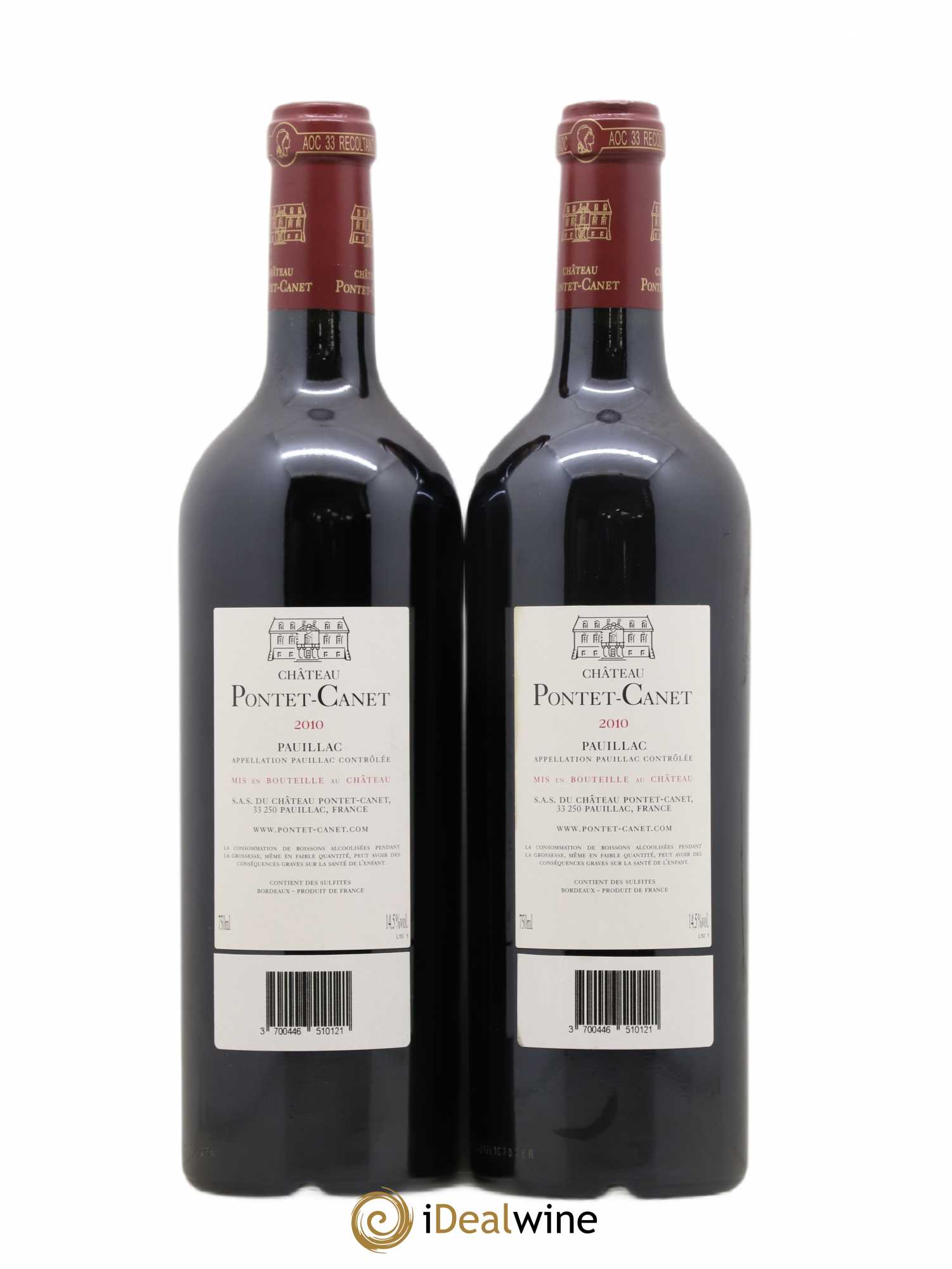 Château Pontet Canet 5ème Grand Cru Classé 2010 - Lot de 2 bouteilles - 1