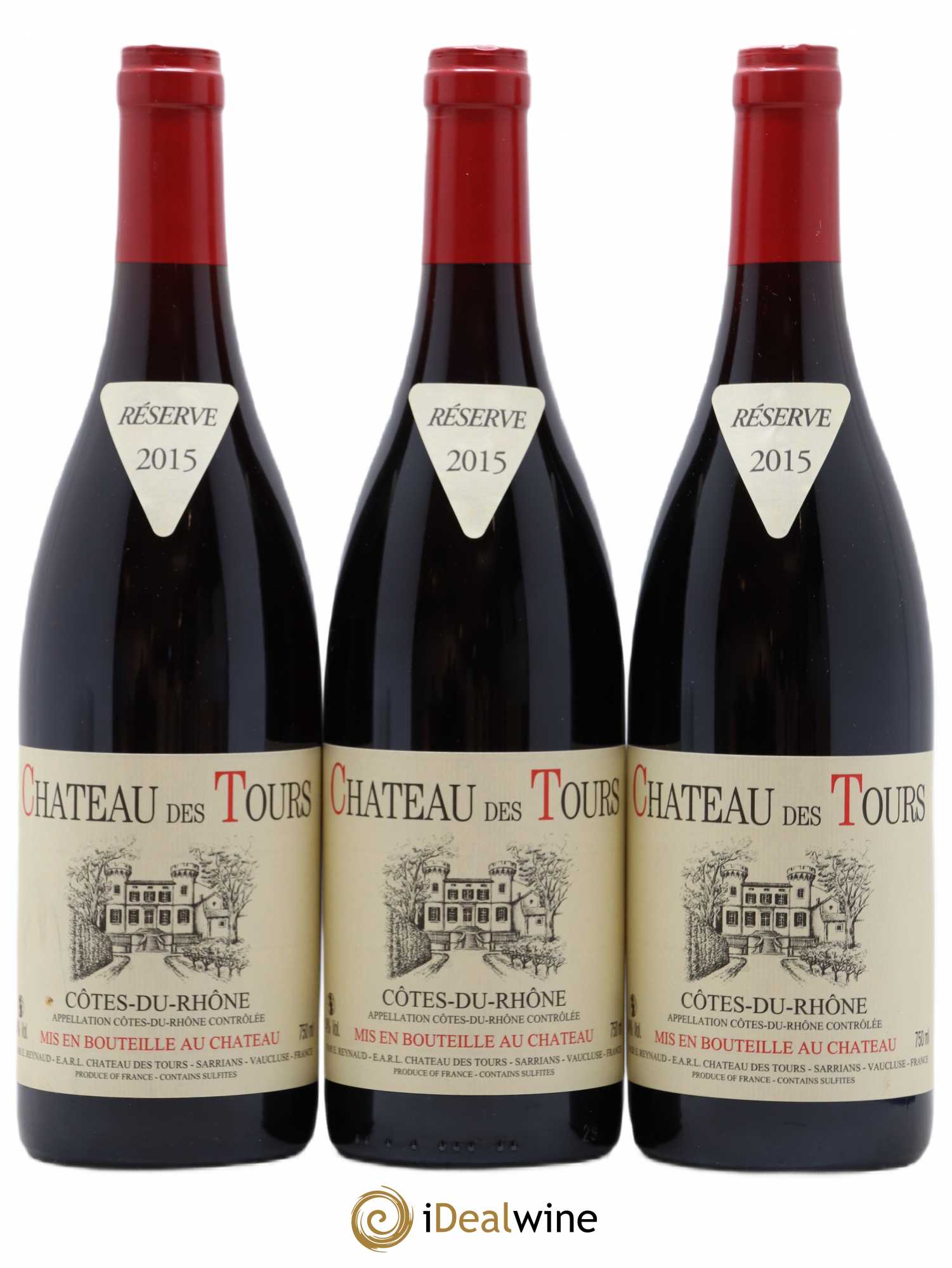 Côtes-du-Rhône Château des Tours Emmanuel Reynaud 2015 - Lot de 3 bouteilles - 0