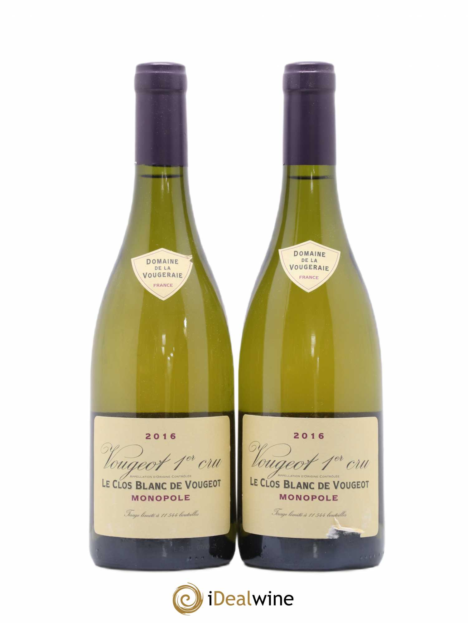 Vougeot 1er Cru Le Clos Blanc de Vougeot La Vougeraie 2016 - Lot de 2 bouteilles - 0