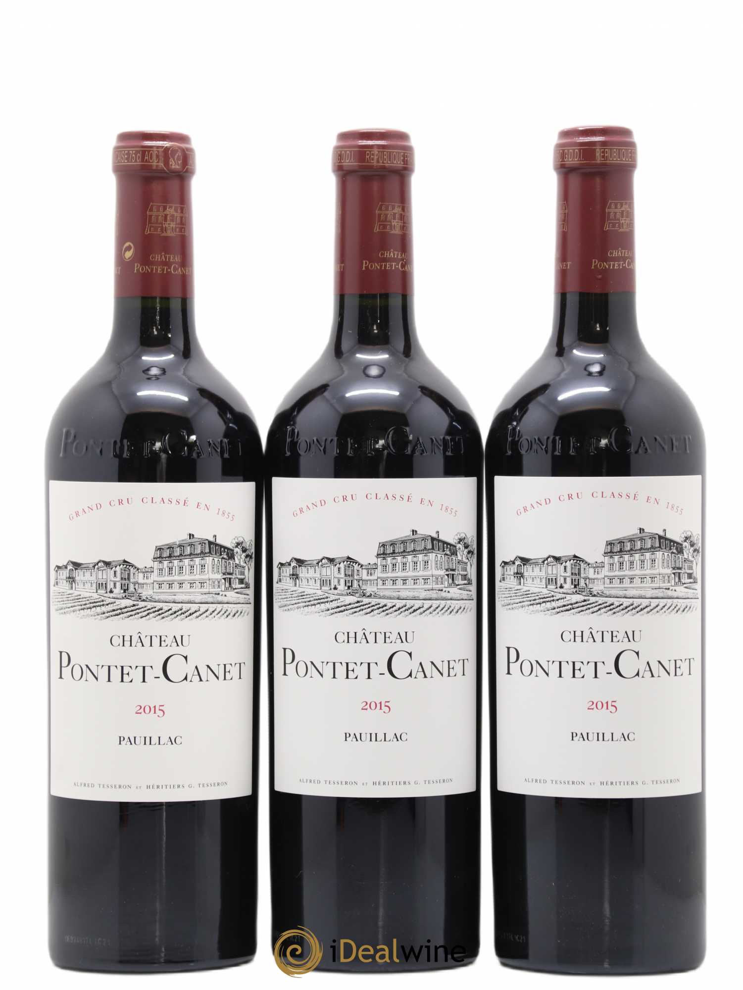 Château Pontet Canet 5ème Grand Cru Classé  2015 - Lot de 3 bouteilles - 0