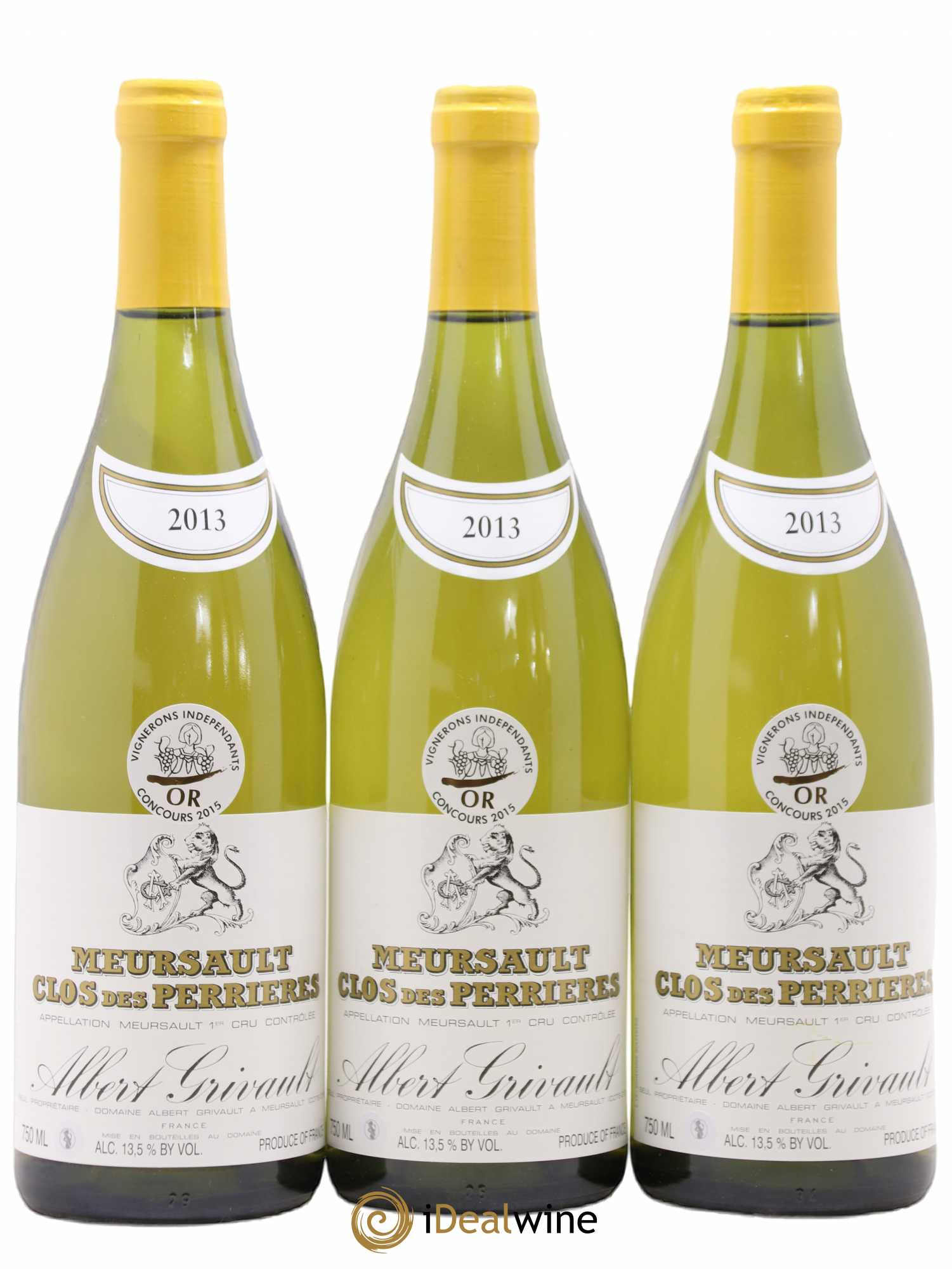 Meursault 1er Cru Clos des Perrières Albert Grivault 2013 - Lot de 3 bouteilles - 0