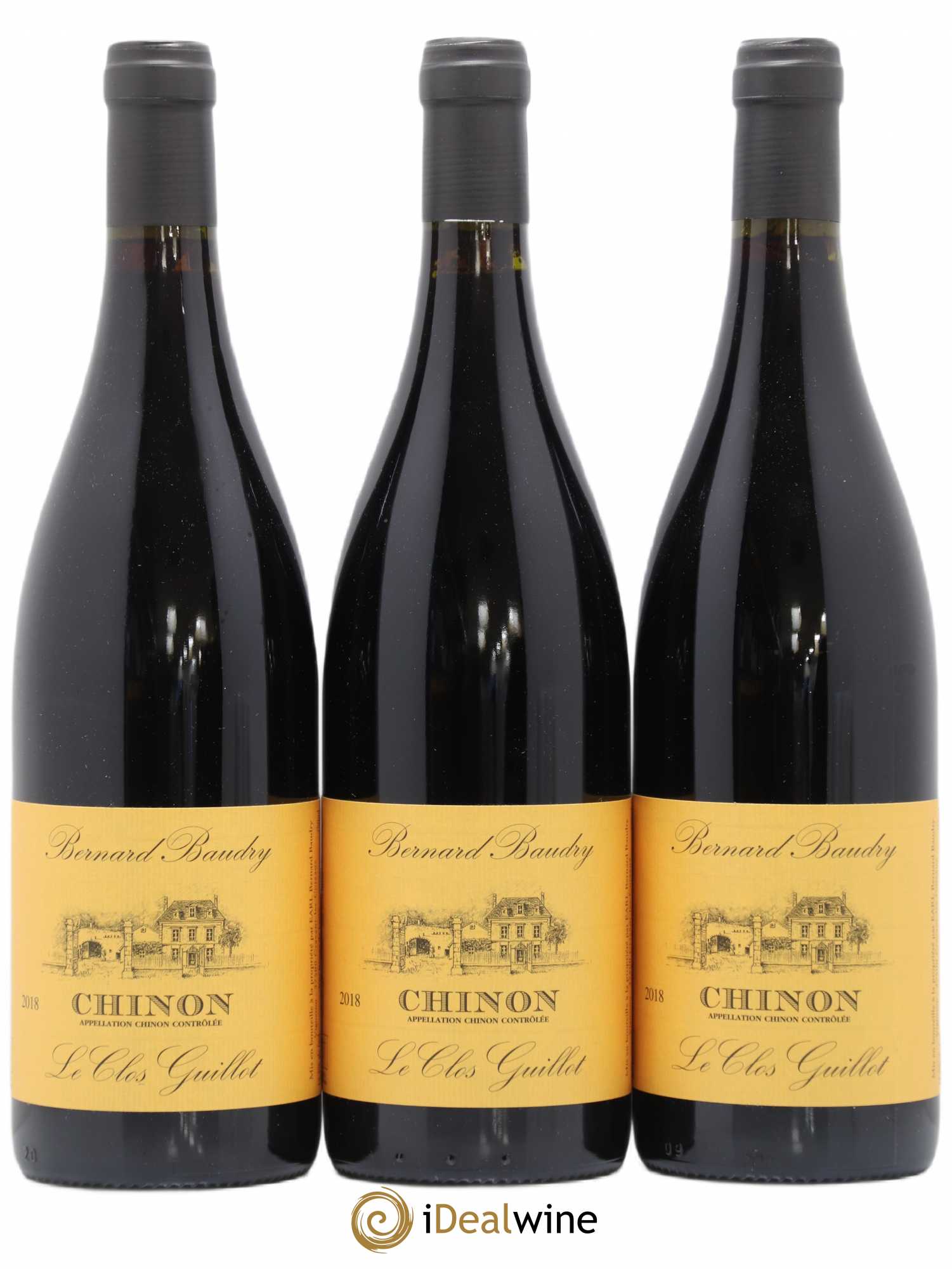 Chinon Le Clos Guillot Bernard Baudry  2018 - Lot de 3 bouteilles - 0