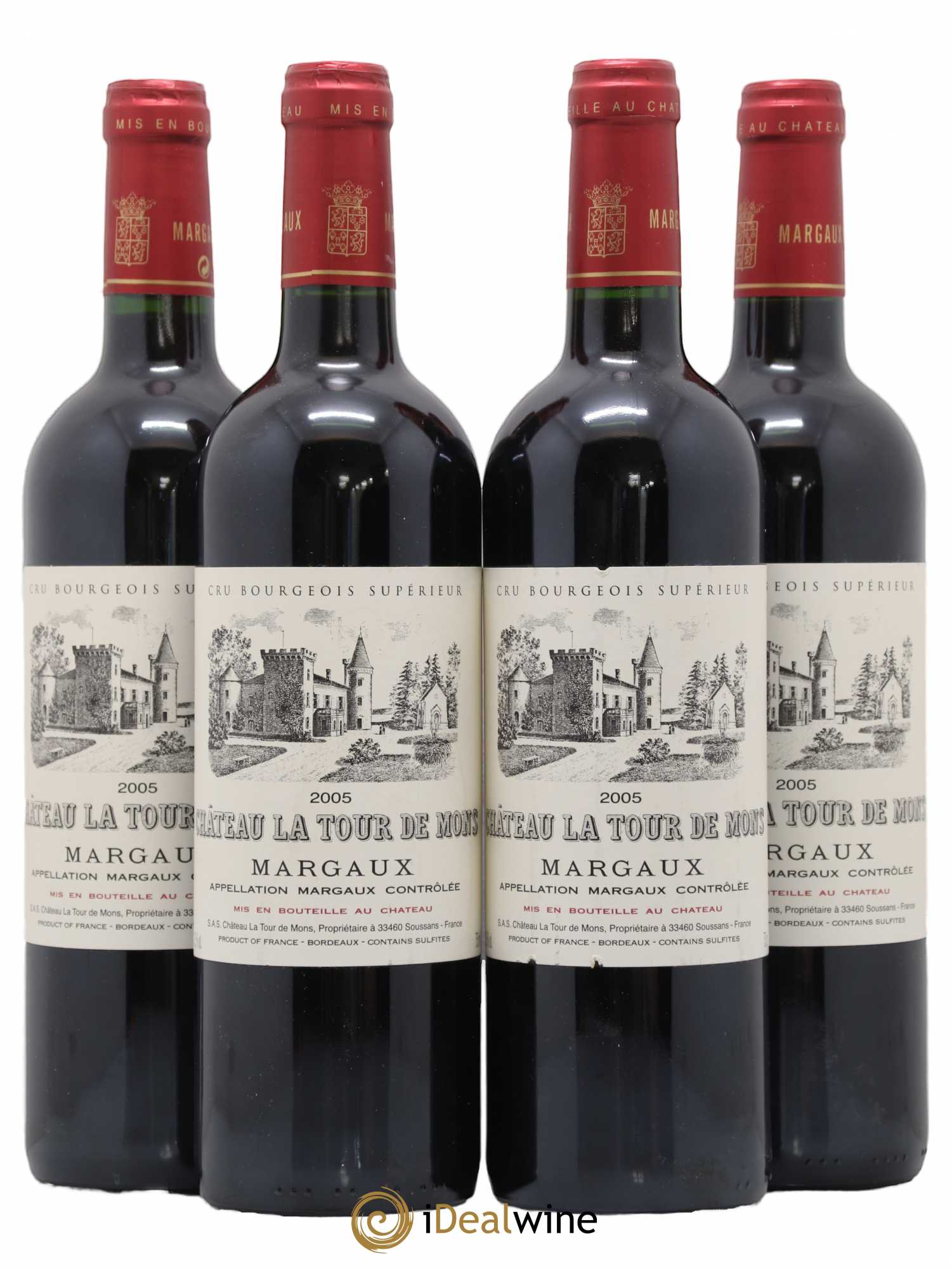 Château la Tour de Mons Cru Bourgeois 2005 - Lot de 4 bouteilles - 0