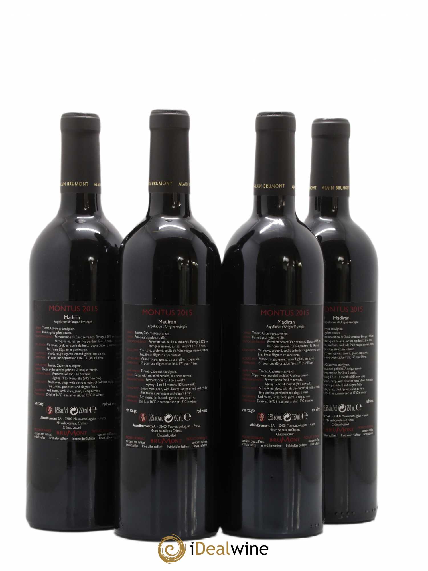 Madiran Château Montus Alain Brumont 2015 - Lot de 4 bouteilles - 1