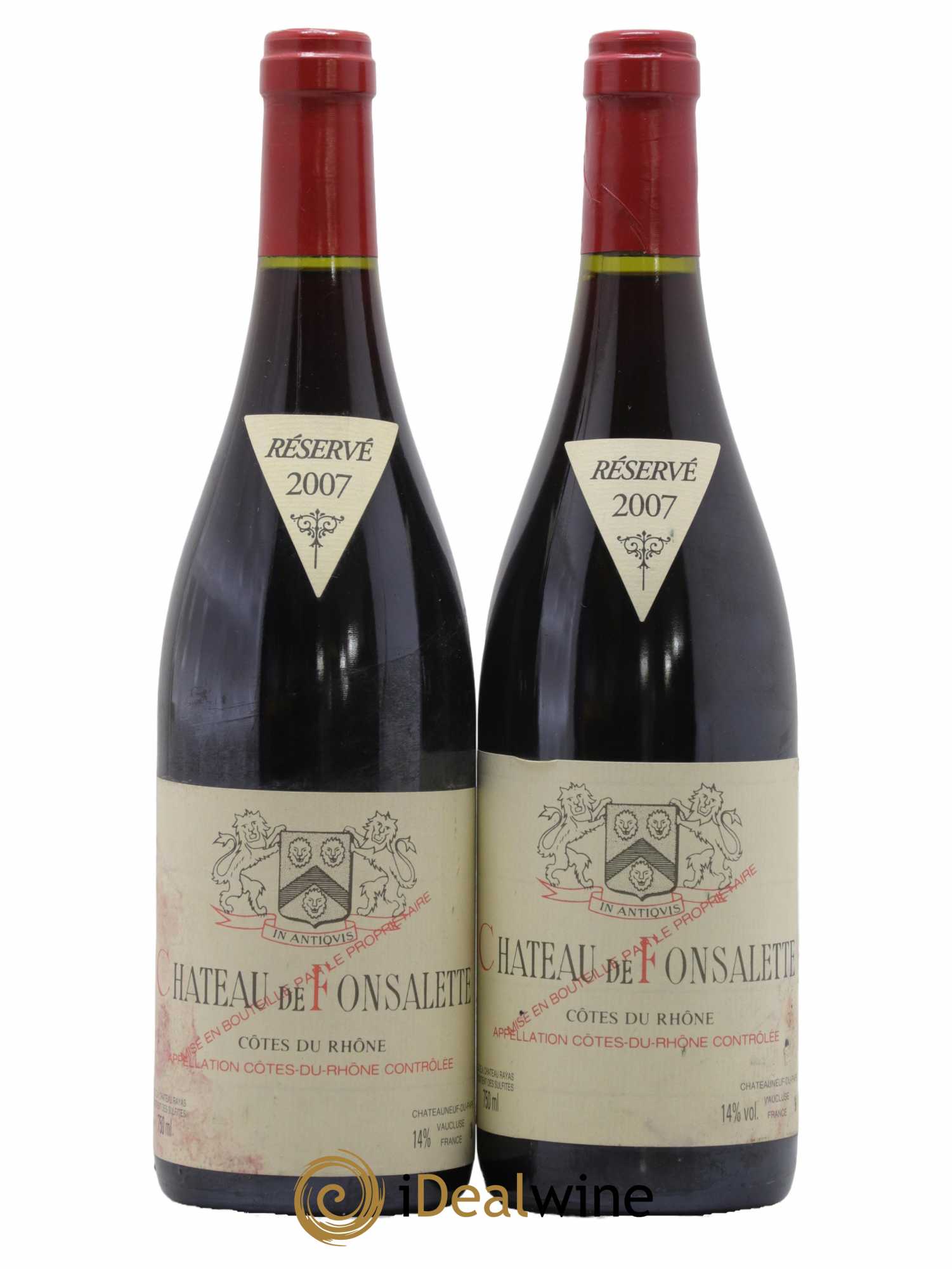 Côtes-du-Rhône Château de Fonsalette Emmanuel Reynaud 2007 - Lot de 2 bouteilles - 0