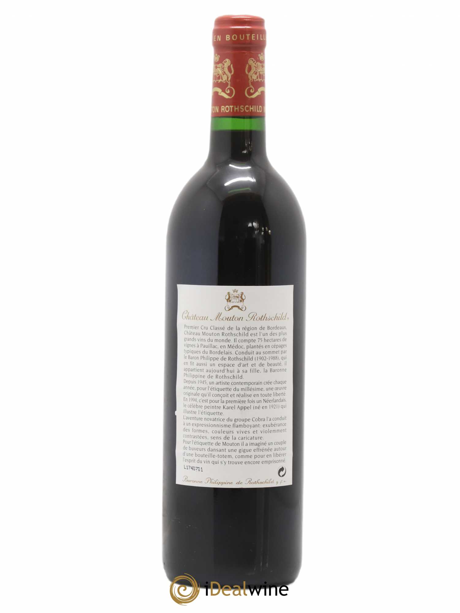 Château Mouton Rothschild 1er Grand Cru Classé 1994 - Lot de 1 bouteille - 1