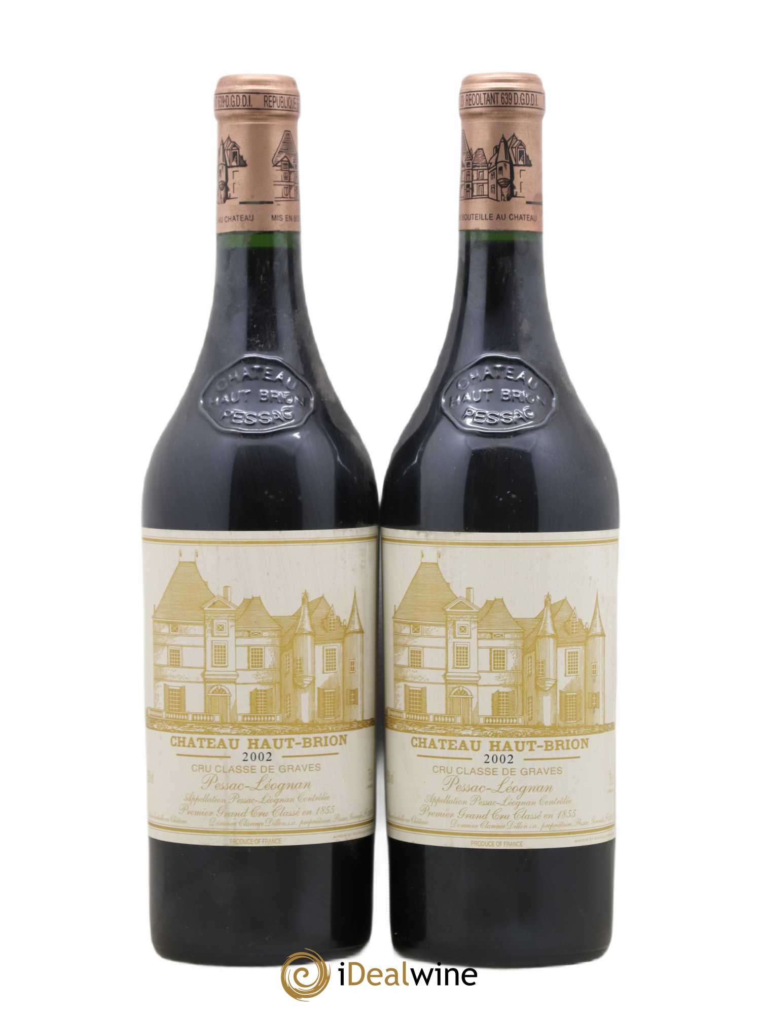 Château Haut Brion 1er Grand Cru Classé 2002 - Lot de 2 bouteilles - 0