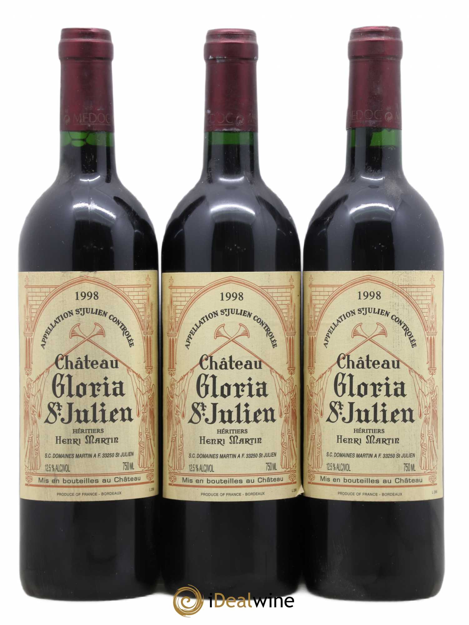 Château Gloria 1998 - Lot de 3 bouteilles - 0