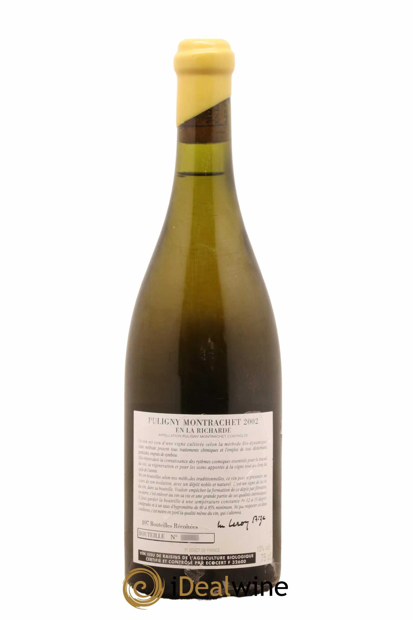 Puligny-Montrachet En La Richarde d'Auvenay (Domaine) 2002 - Lot de 1 bouteille - 1