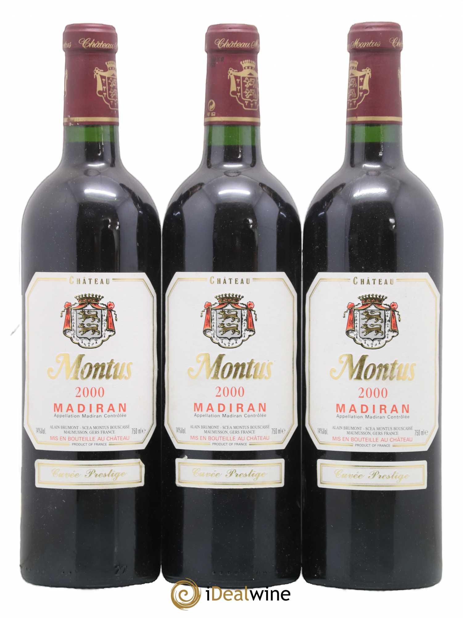 Madiran Château Montus-Prestige Alain Brumont 2000 - Lot de 3 bouteilles - 0