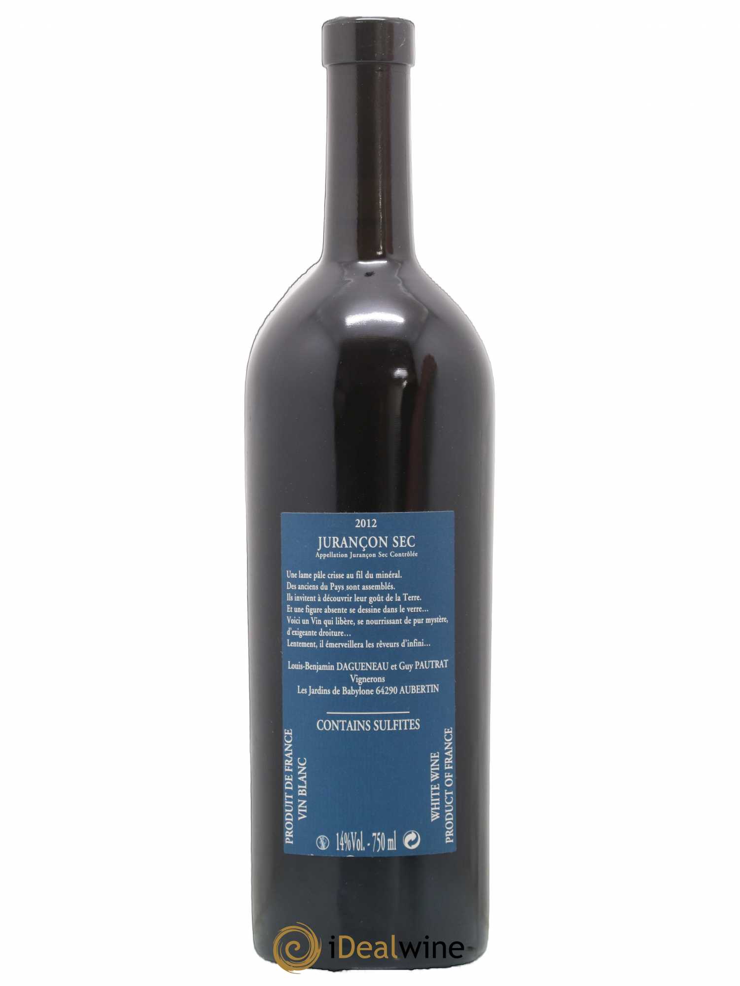 Vin de France(anciennement Jurançon) Les Jardins de Babylone Sec Didier Dagueneau 2012 - Lot de 1 bouteille - 1