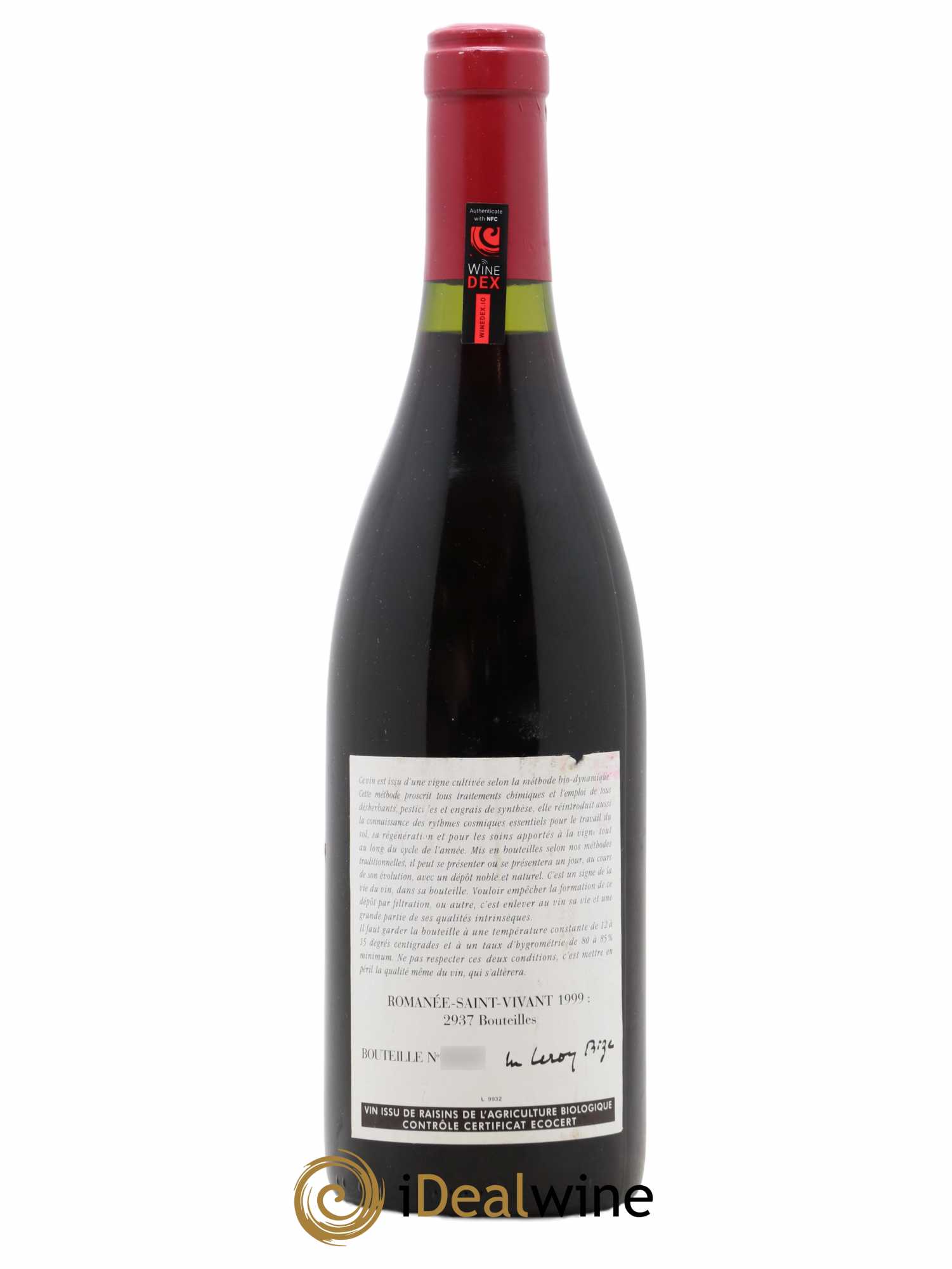 Romanée-Saint-Vivant Grand Cru Leroy (Domaine) 1999 - Lot de 1 bouteille - 1