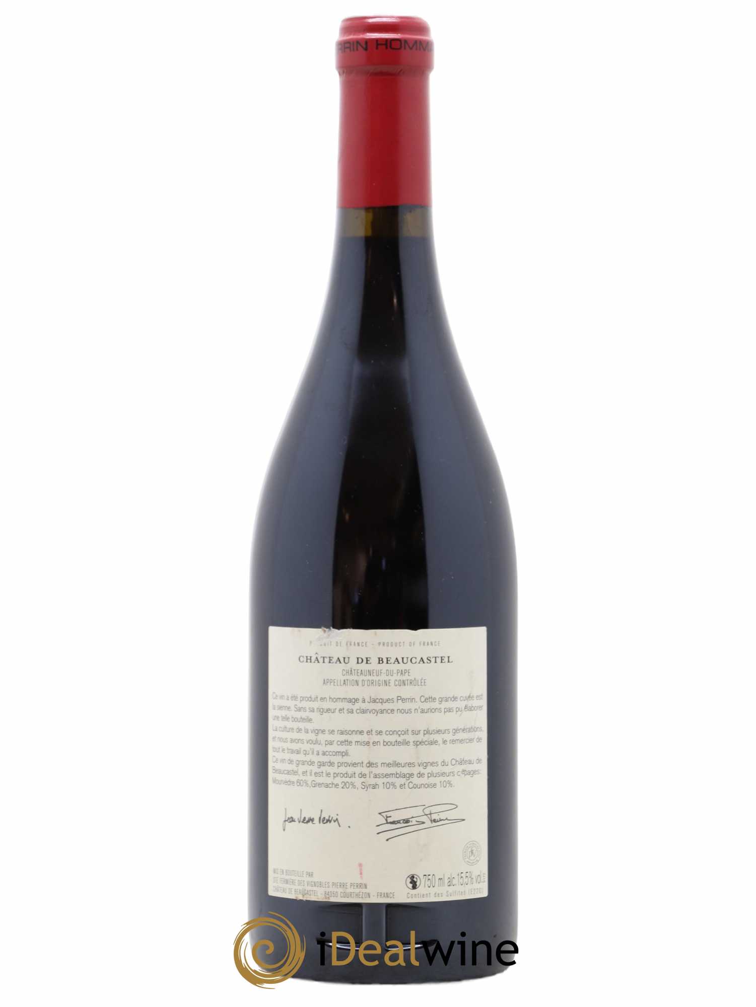 Châteauneuf-du-Pape Château de Beaucastel Hommage à Jacques Perrin Famille Perrin 2012 - Lot de 1 bouteille - 1