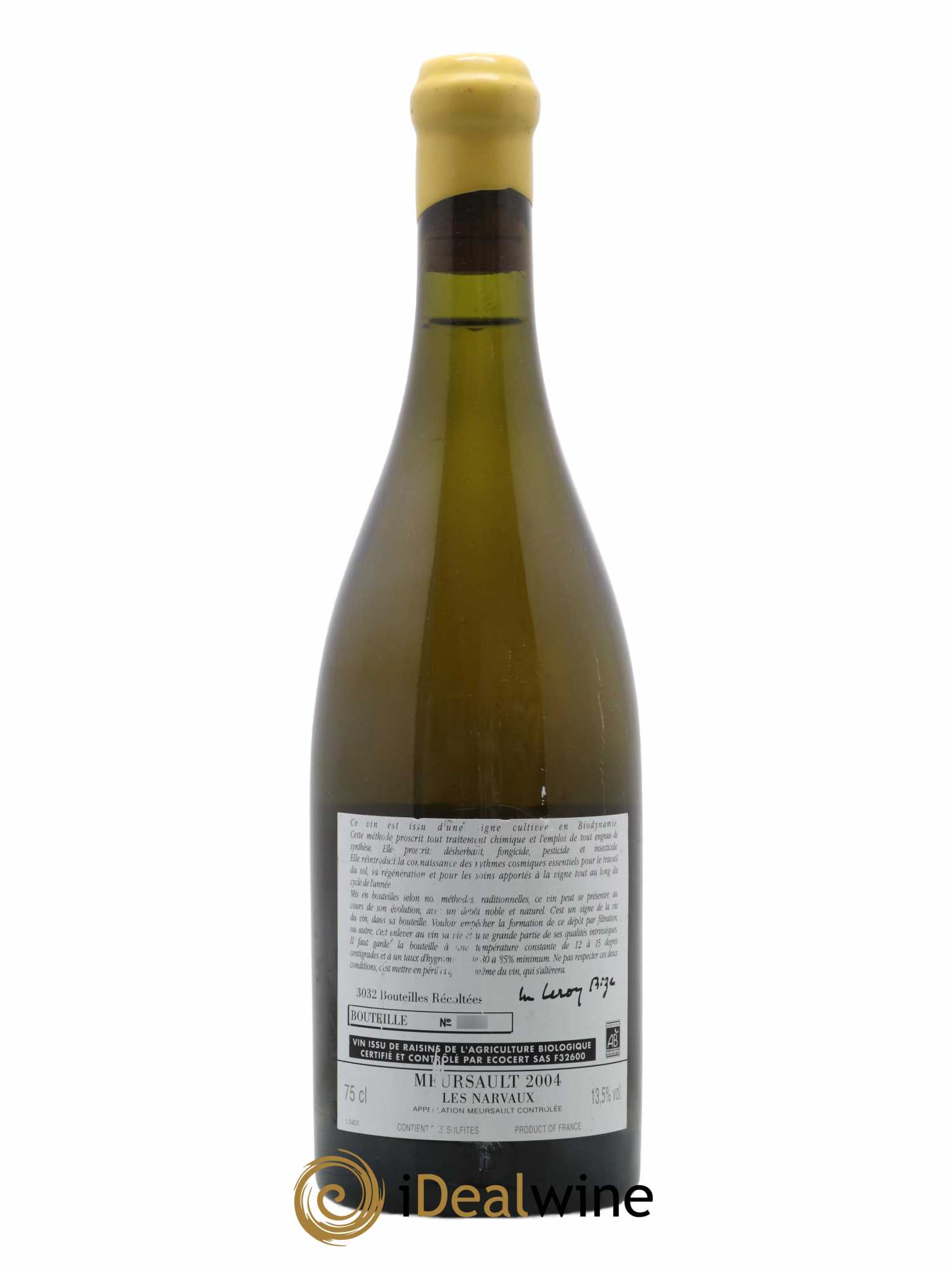 Meursault Les Narvaux d'Auvenay (Domaine) 2004 - Lot de 1 bouteille - 1