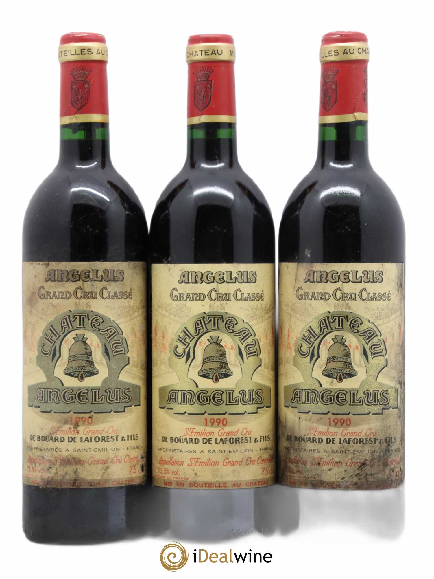 Château Angélus 1er Grand Cru Classé A 1990 - Lot de 3 bouteilles - 0