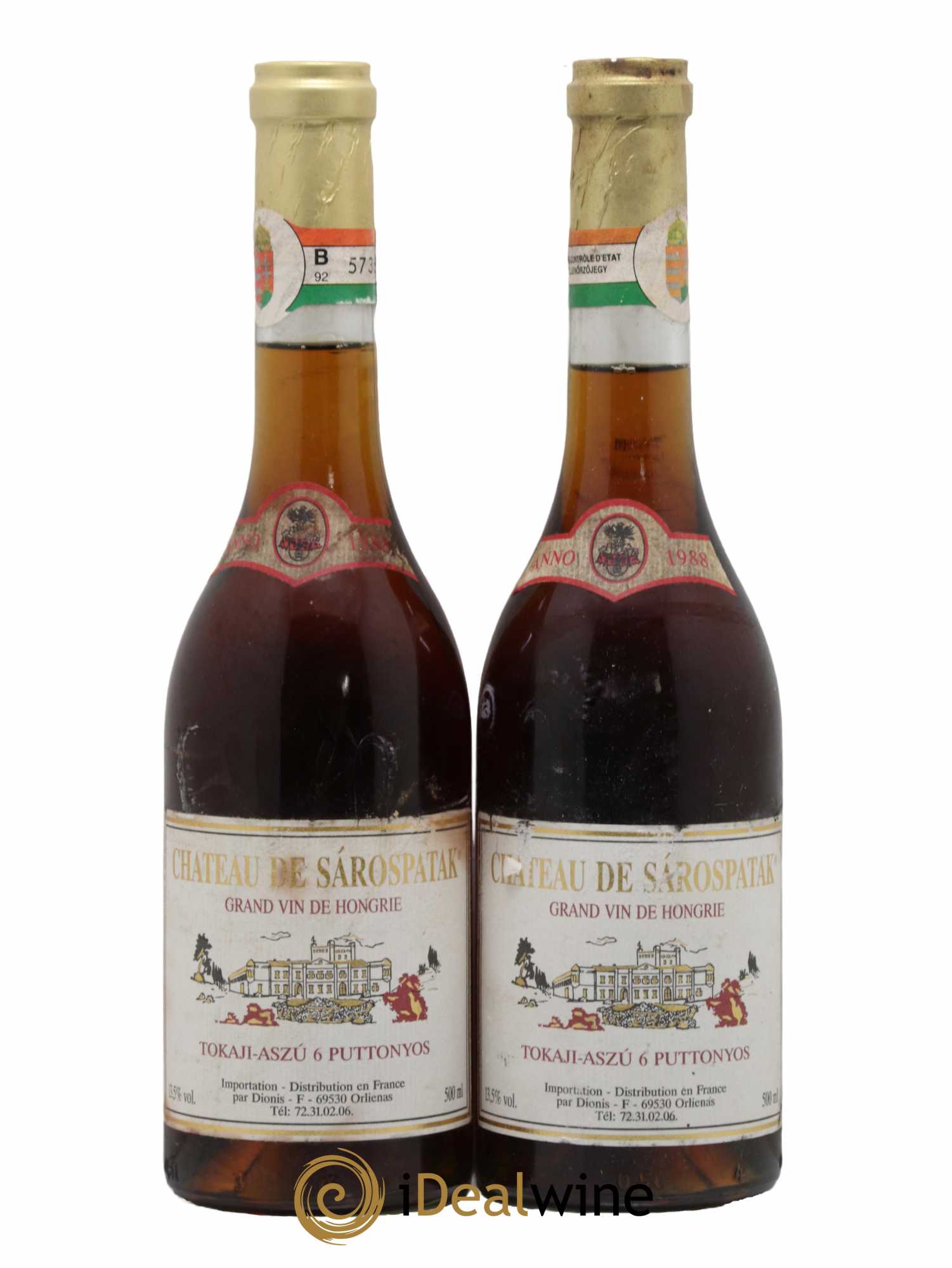 Tokaji 6 Puttonyos Château de Sarospatak 50cl 1988 - Lotto di 2 bottiglie - 0