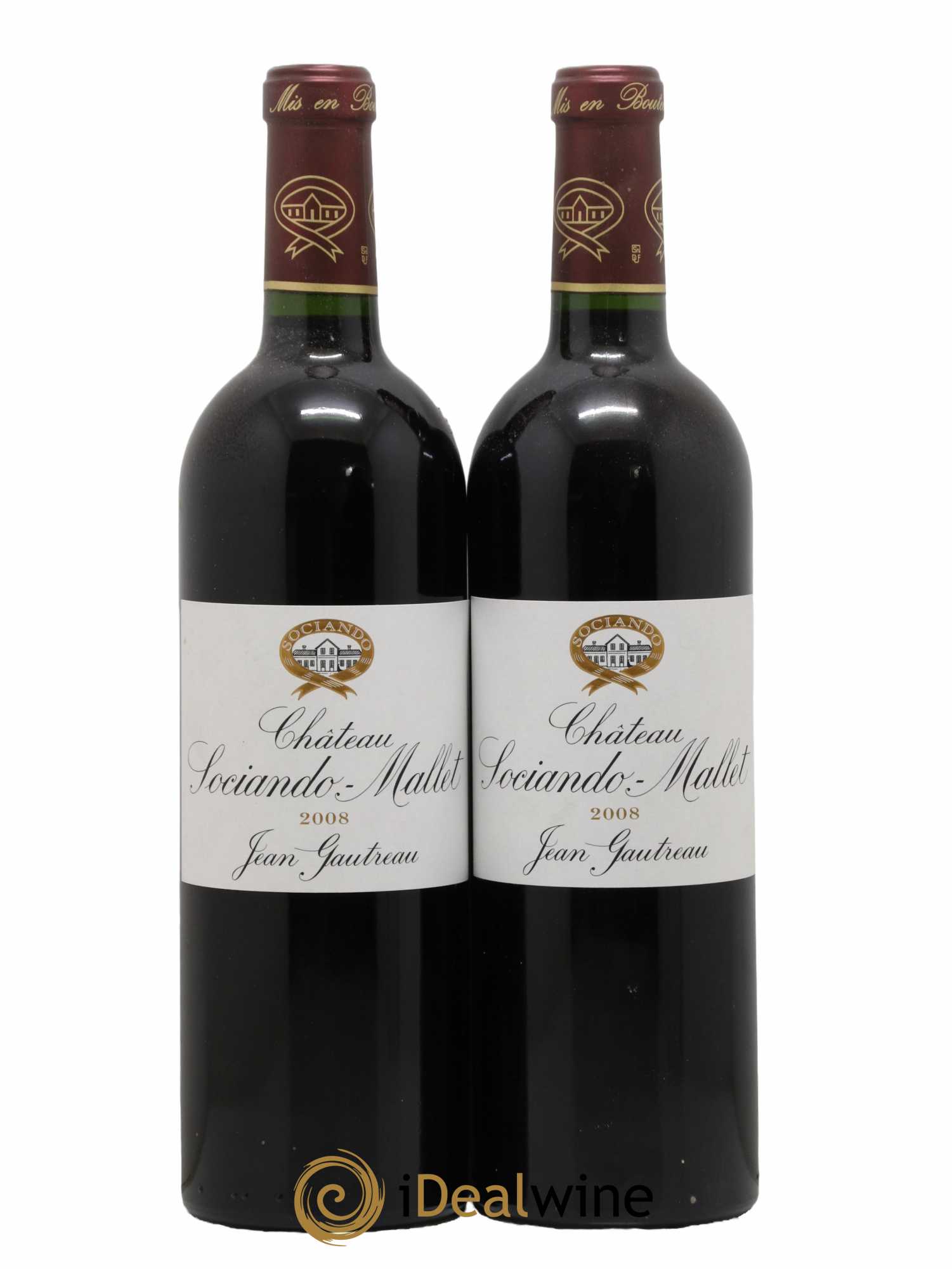 Château Sociando Mallet 2008 - Lot de 2 bouteilles - 0