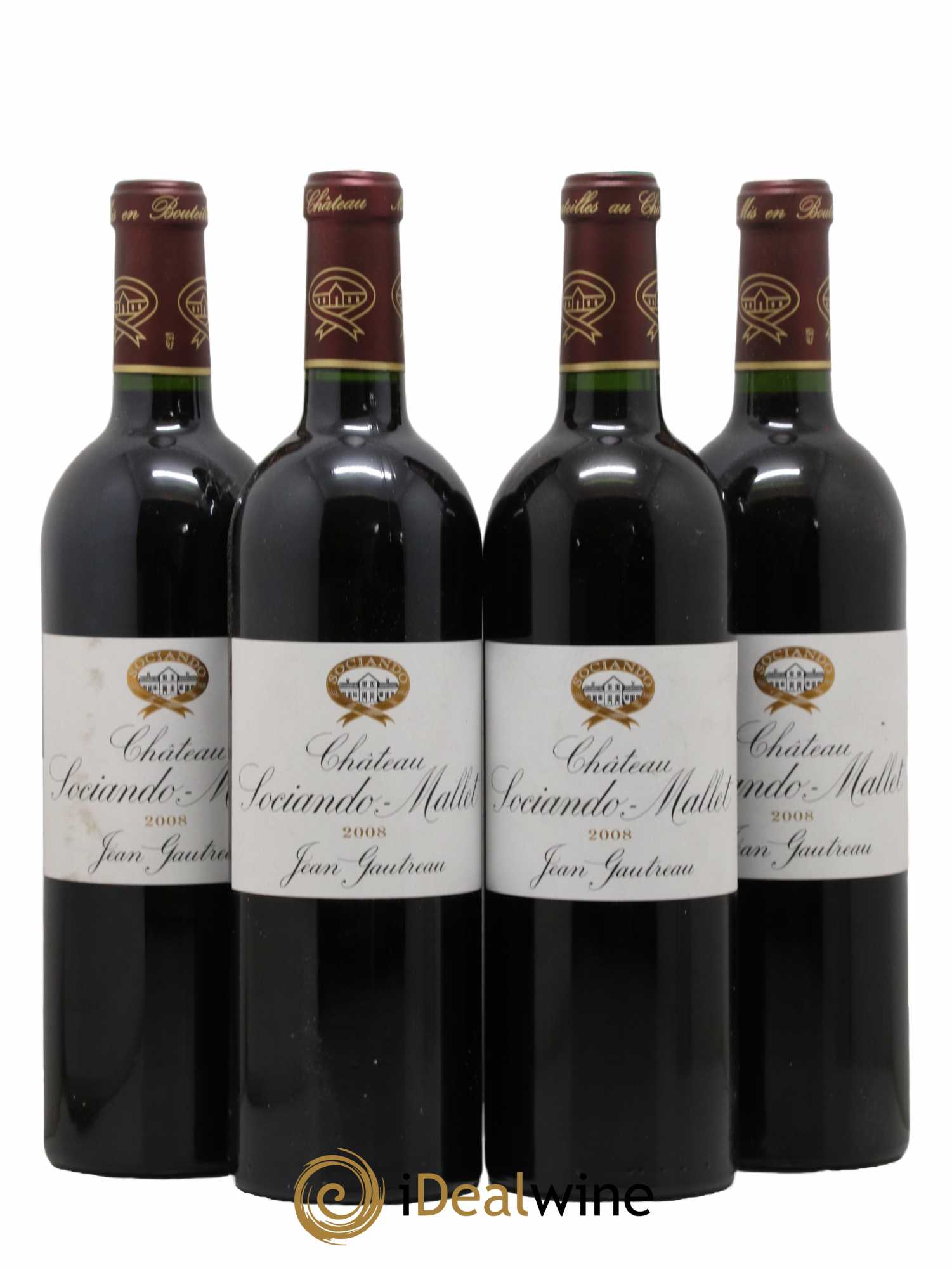 Château Sociando Mallet 2008 - Lot de 4 bouteilles - 0
