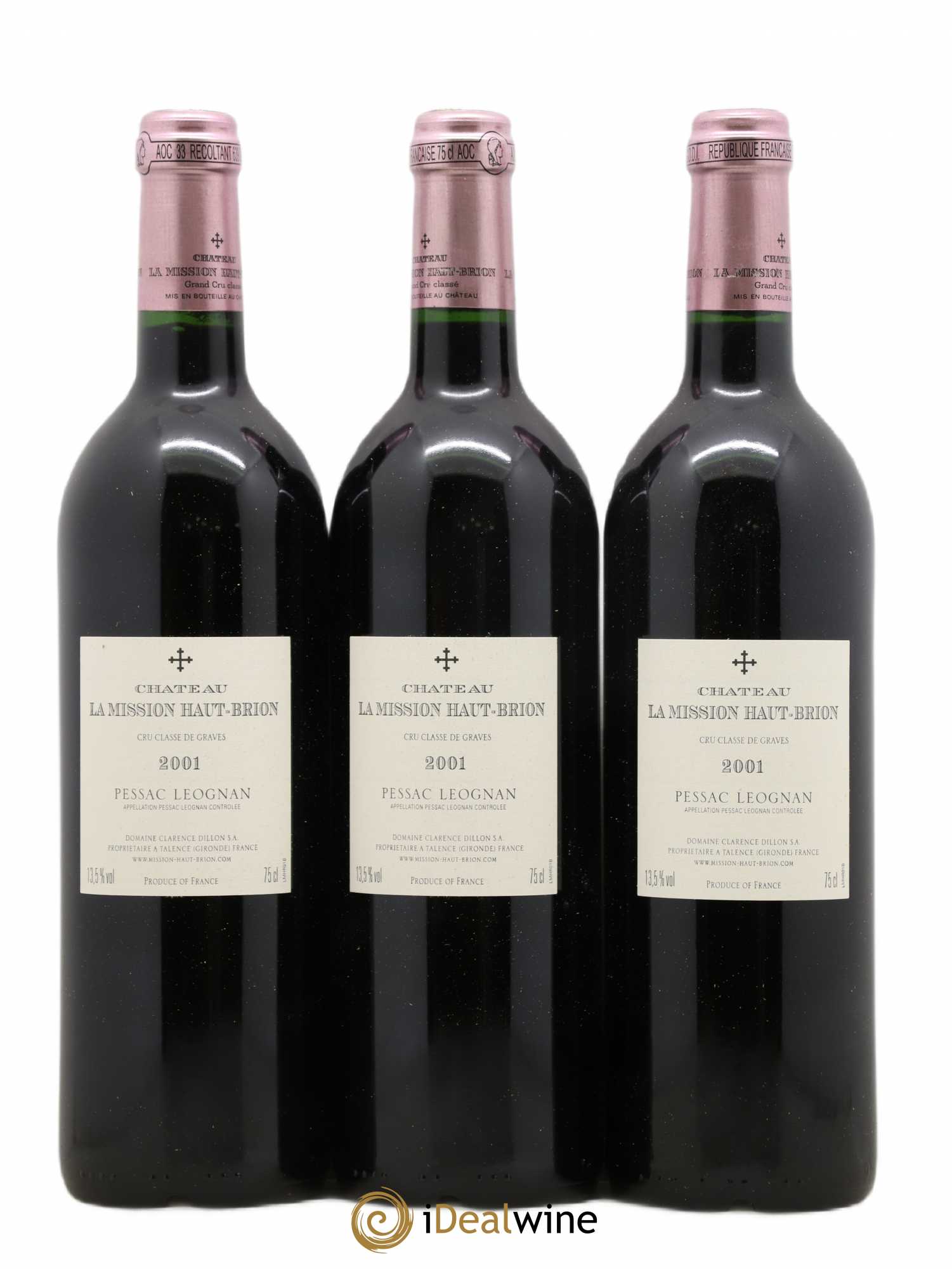 Château la Mission Haut-Brion Cru Classé de Graves 2001 - Lot de 3 bouteilles - 1