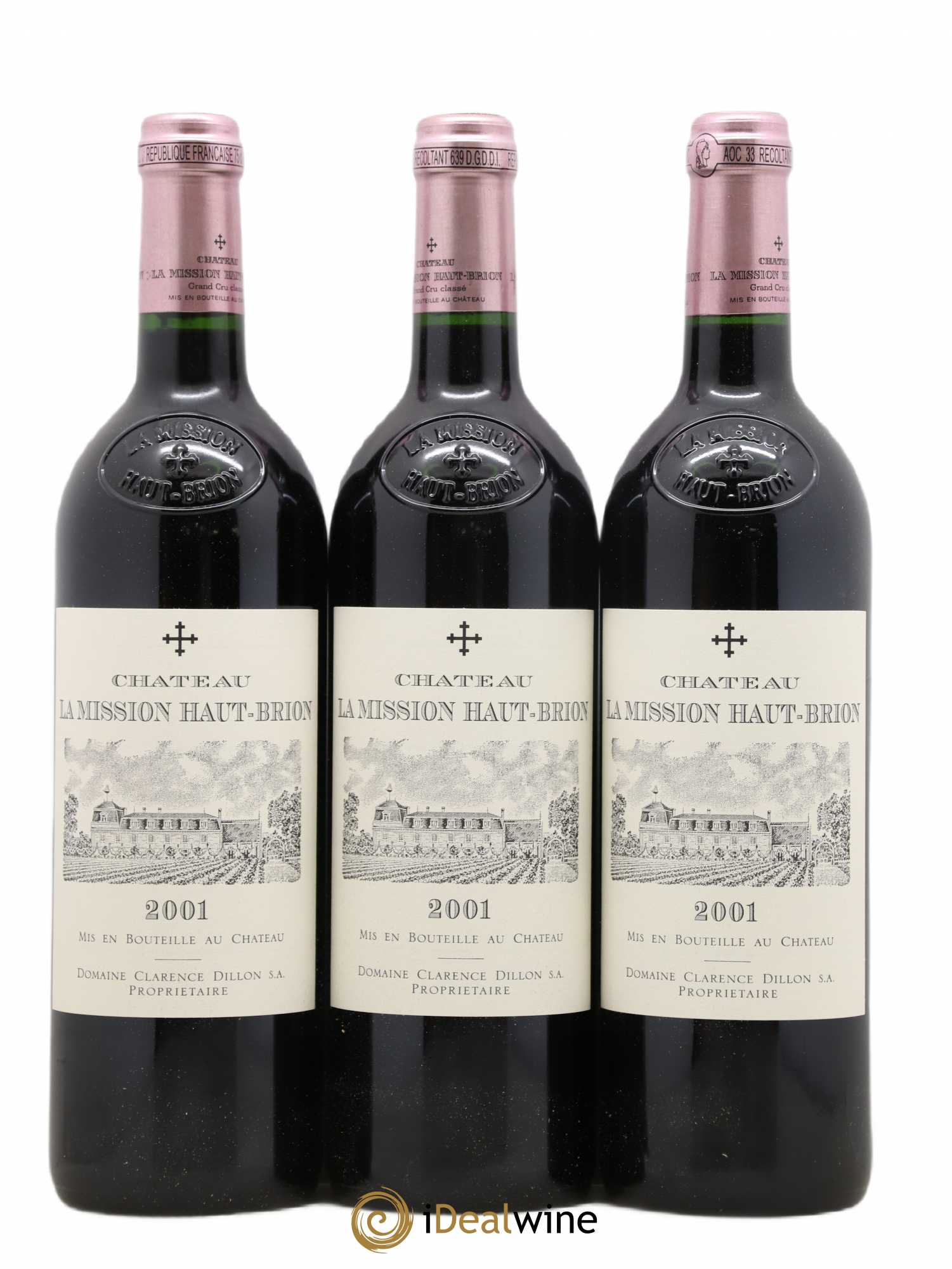 Château la Mission Haut-Brion Cru Classé de Graves 2001 - Lot de 3 bouteilles - 0