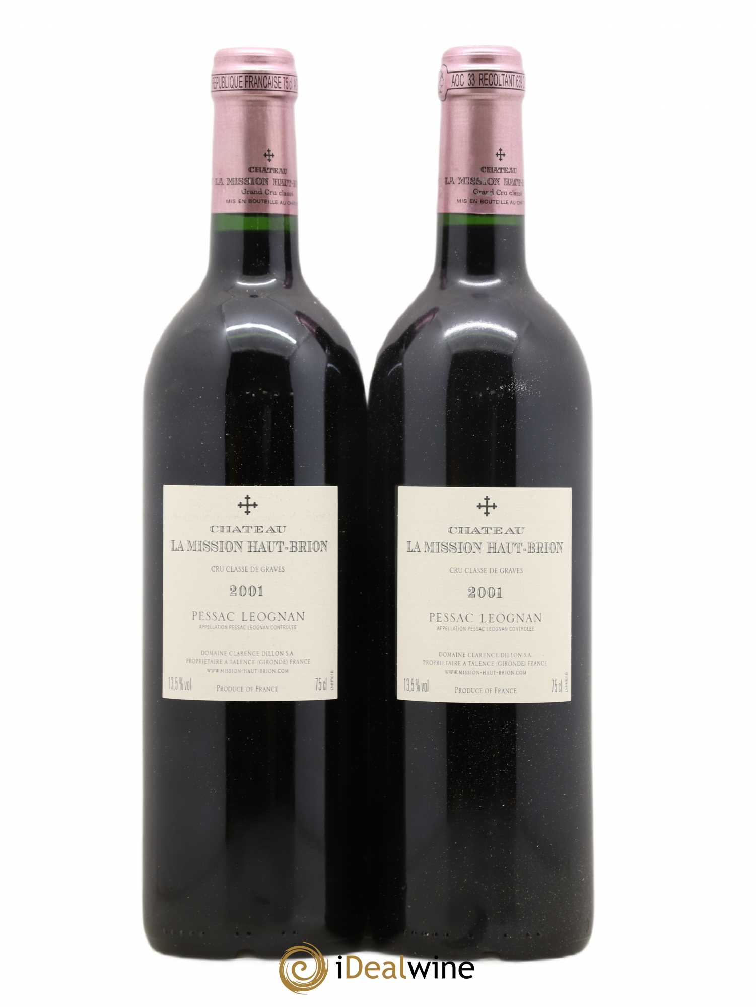Château la Mission Haut-Brion Cru Classé de Graves 2001 - Lot de 2 bouteilles - 1