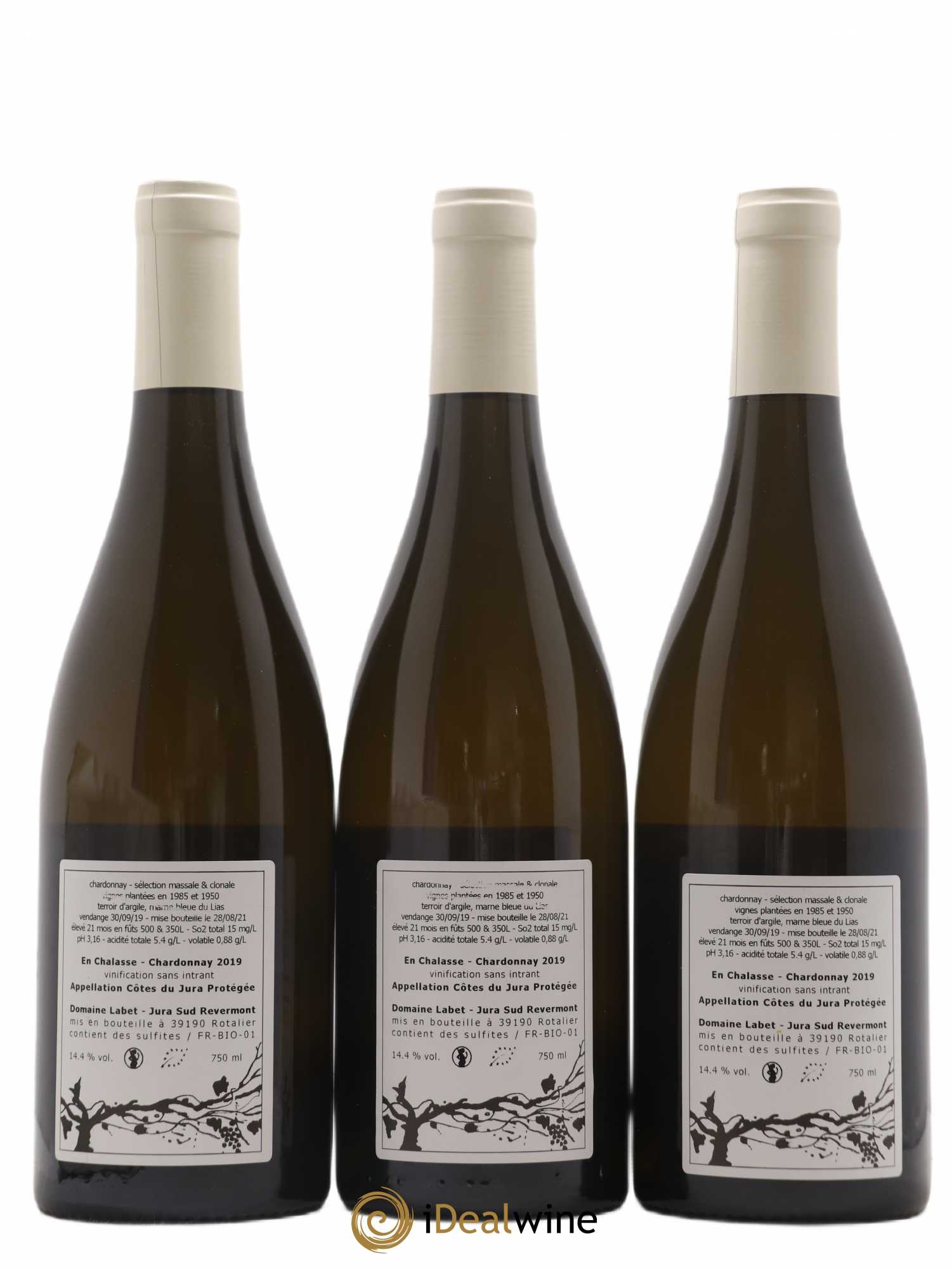 Côtes du Jura Chardonnay En Chalasse Romain - Julien - Charline Labet 2019 - Lot de 3 bouteilles - 1