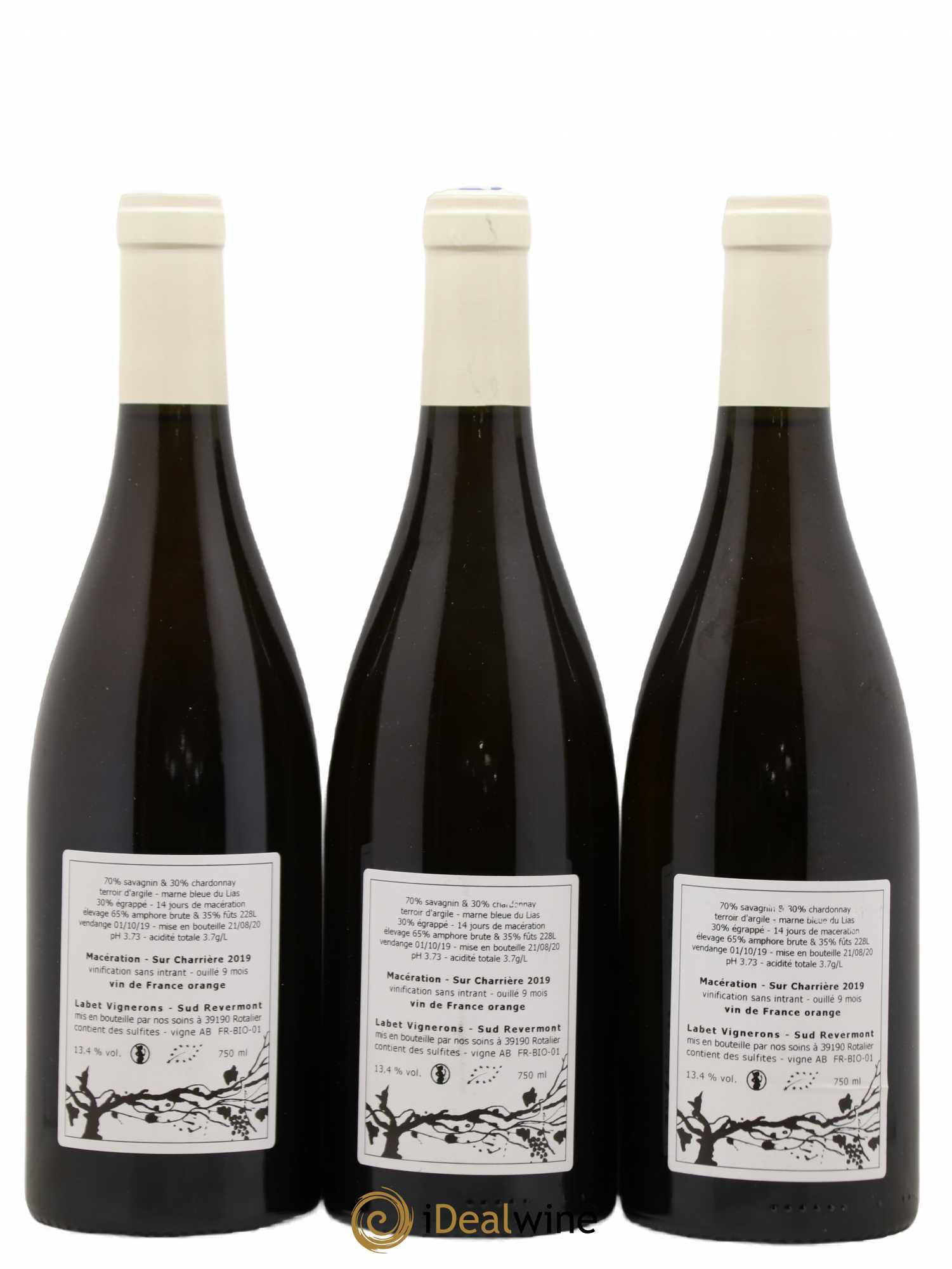 Vin de France Sur Charrière Macération Savagnin Chardonnay Labet 2019 - Posten von 3 Flaschen - 1