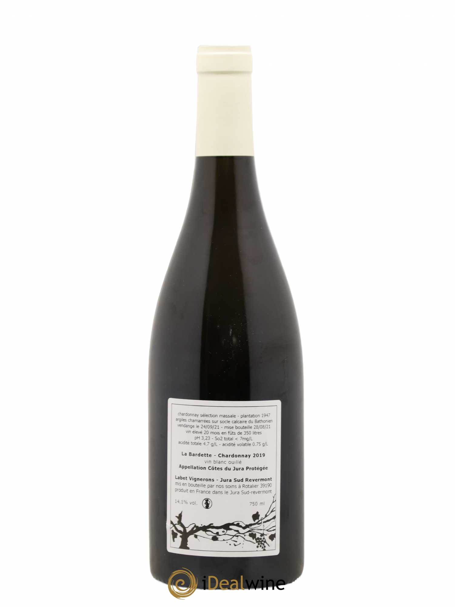 Côtes du Jura Chardonnay La Bardette Romain - Julien  - Charline Labet 2019 - Lot de 1 bouteille - 1