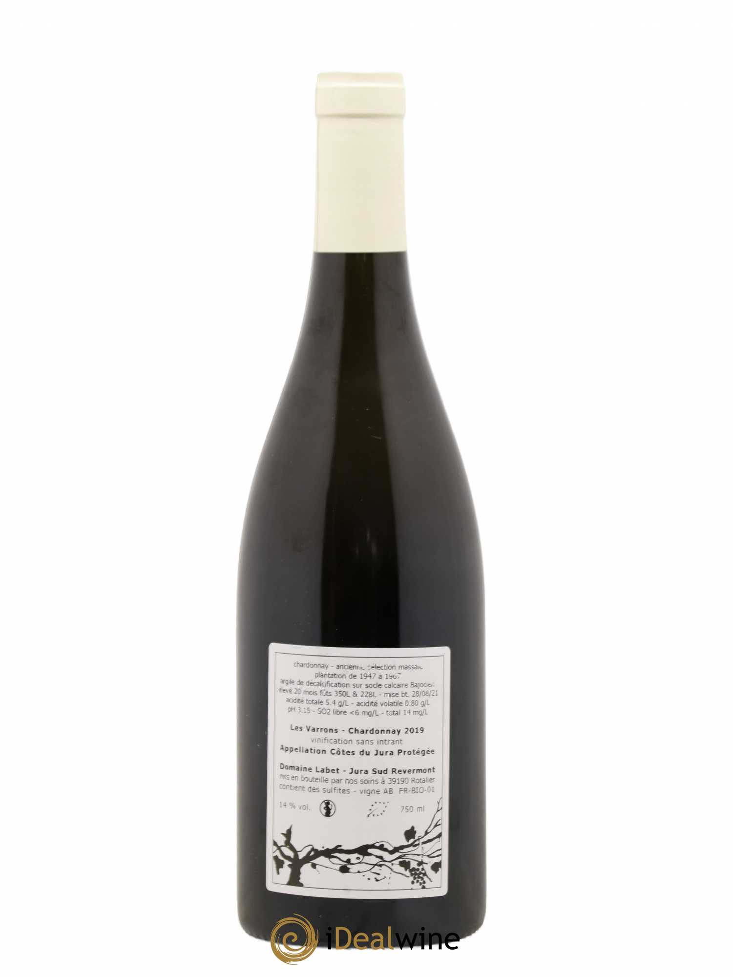 Côtes du Jura Chardonnay Les Varrons Romain - Julien - Charline Labet 2019 - Lot de 1 bouteille - 1