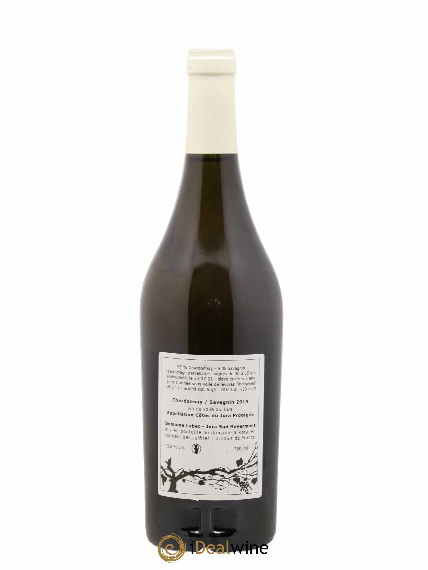Côtes du Jura Vin de Voile Chardonnay-Savagnin cuvée de garde Romain - Julien - Charline Labet 2019 - Lot de 1 bouteille - 1