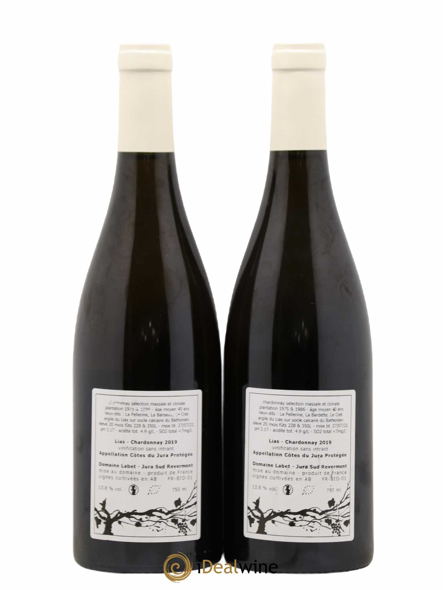 Côtes du Jura Chardonnay Lias Romain - Julien - Charline Labet 2019 - Lot de 2 bouteilles - 1