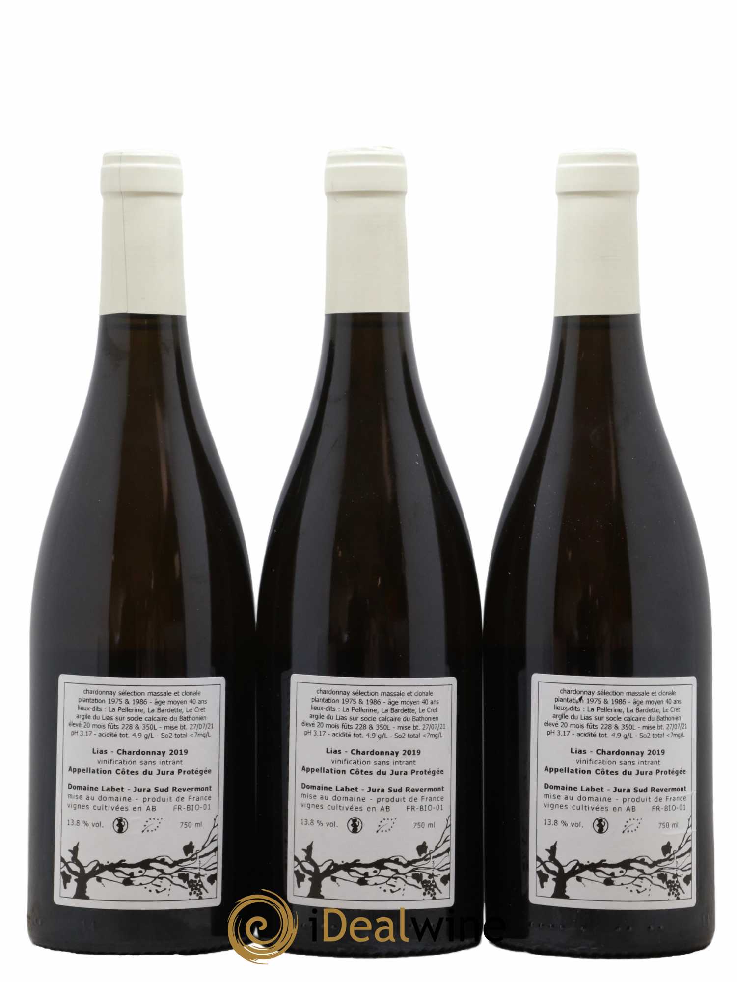 Côtes du Jura Chardonnay Lias Romain - Julien  - Charline Labet 2019 - Posten von 3 Flaschen - 1