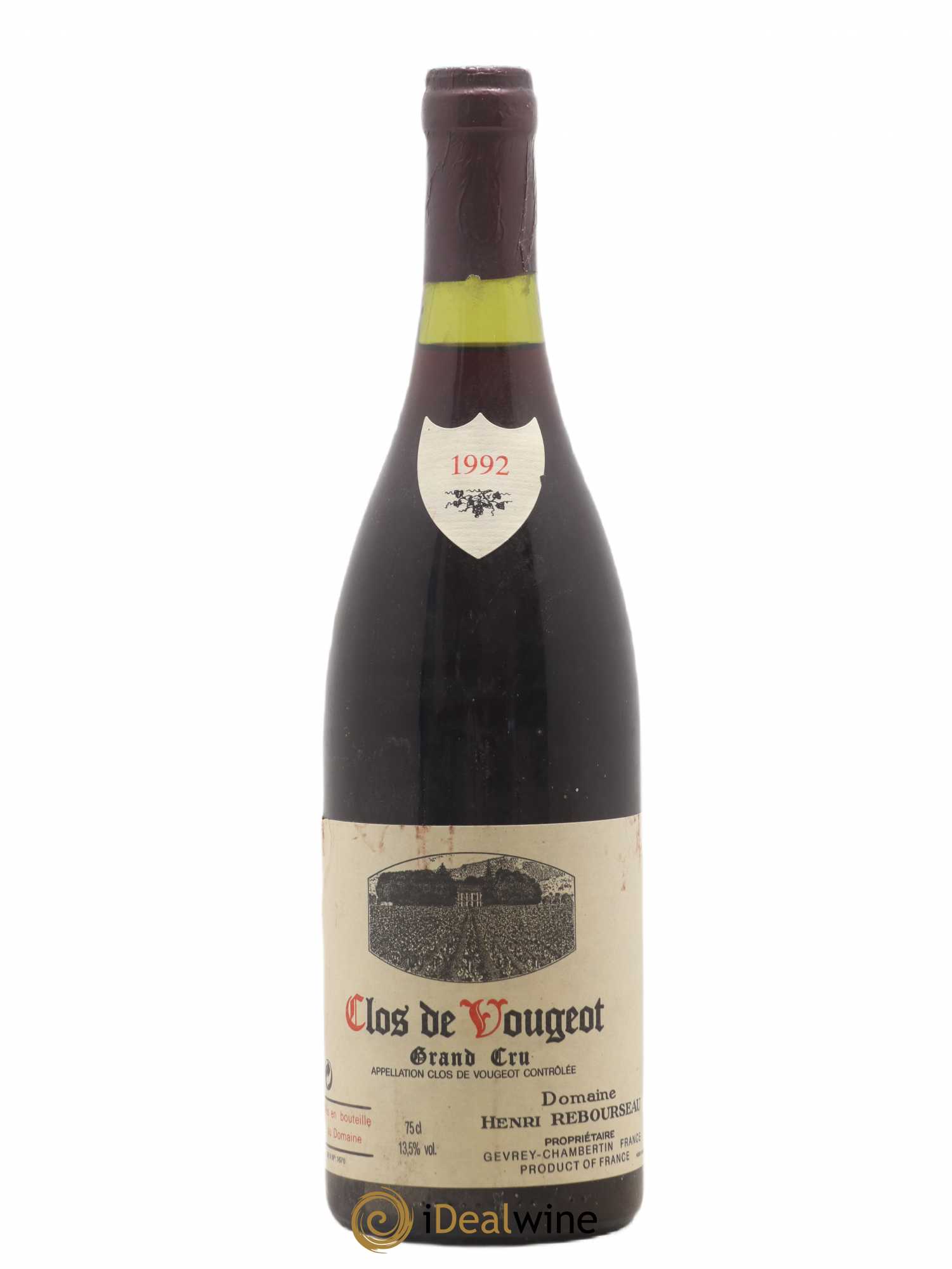 Clos de Vougeot Grand Cru Henri Rebourseau (Domaine) 1992 - Lot de 1 bouteille - 0