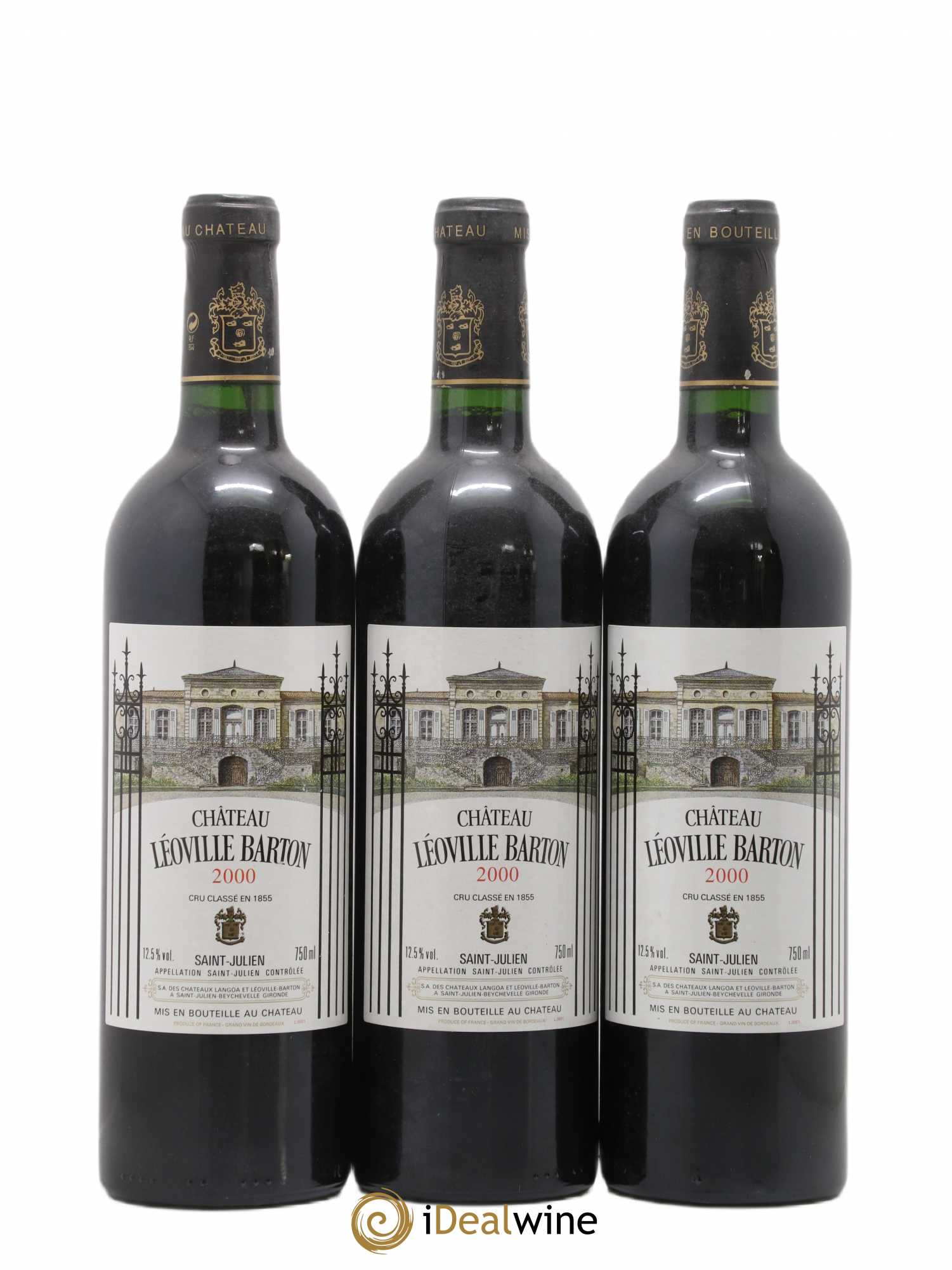 Château Léoville Barton 2ème Grand Cru Classé 2000 - Lot de 3 bouteilles - 0