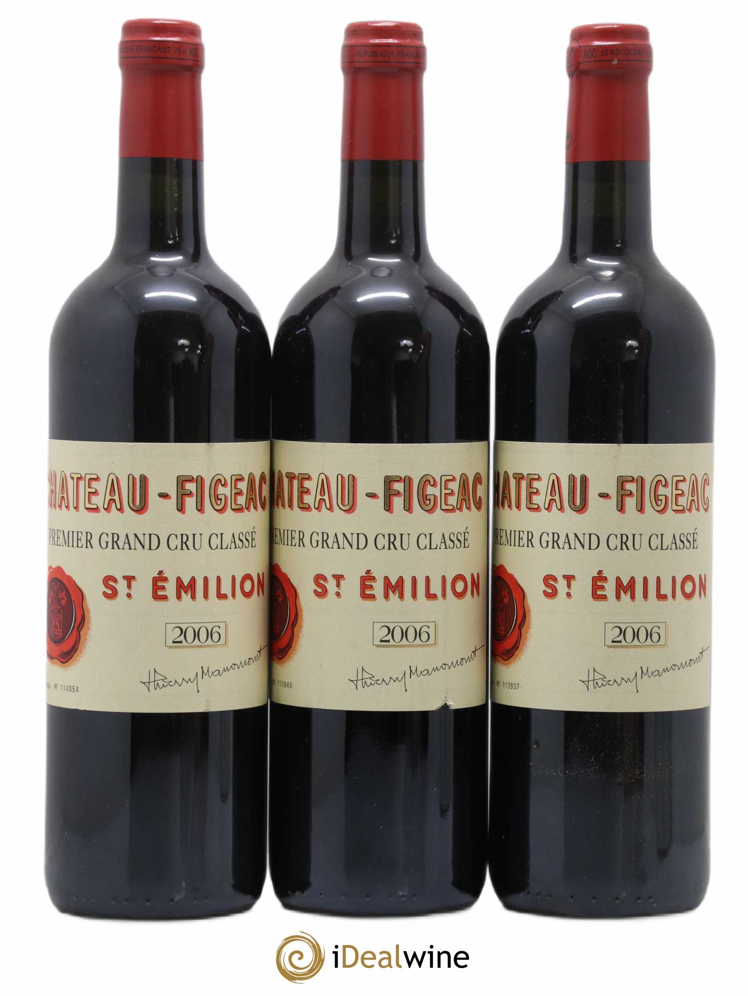 Château Figeac 1er Grand Cru Classé A 2006 - Lot de 3 bouteilles - 0