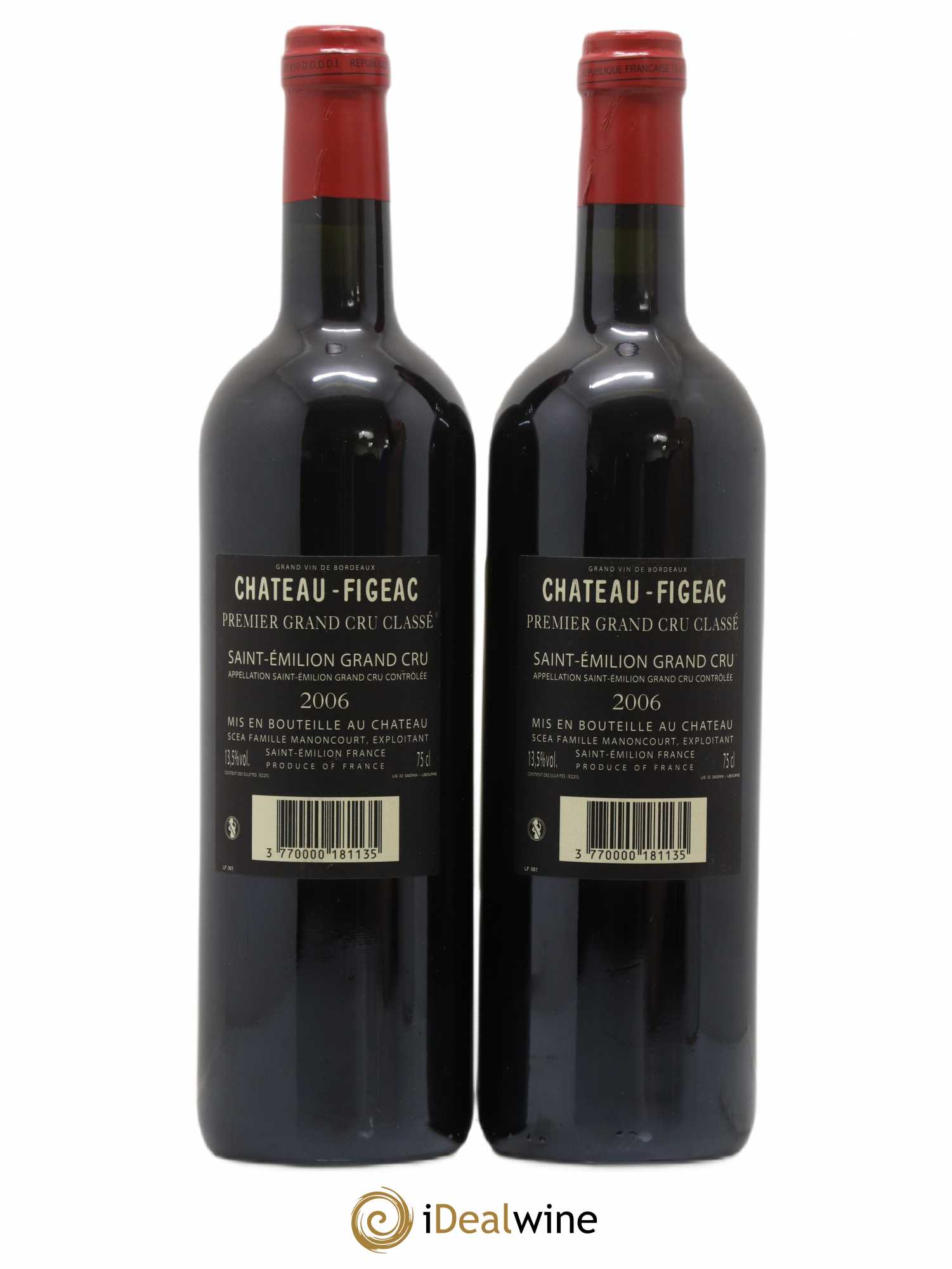 Château Figeac 1er Grand Cru Classé A 2006 - Lot de 2 bouteilles - 1