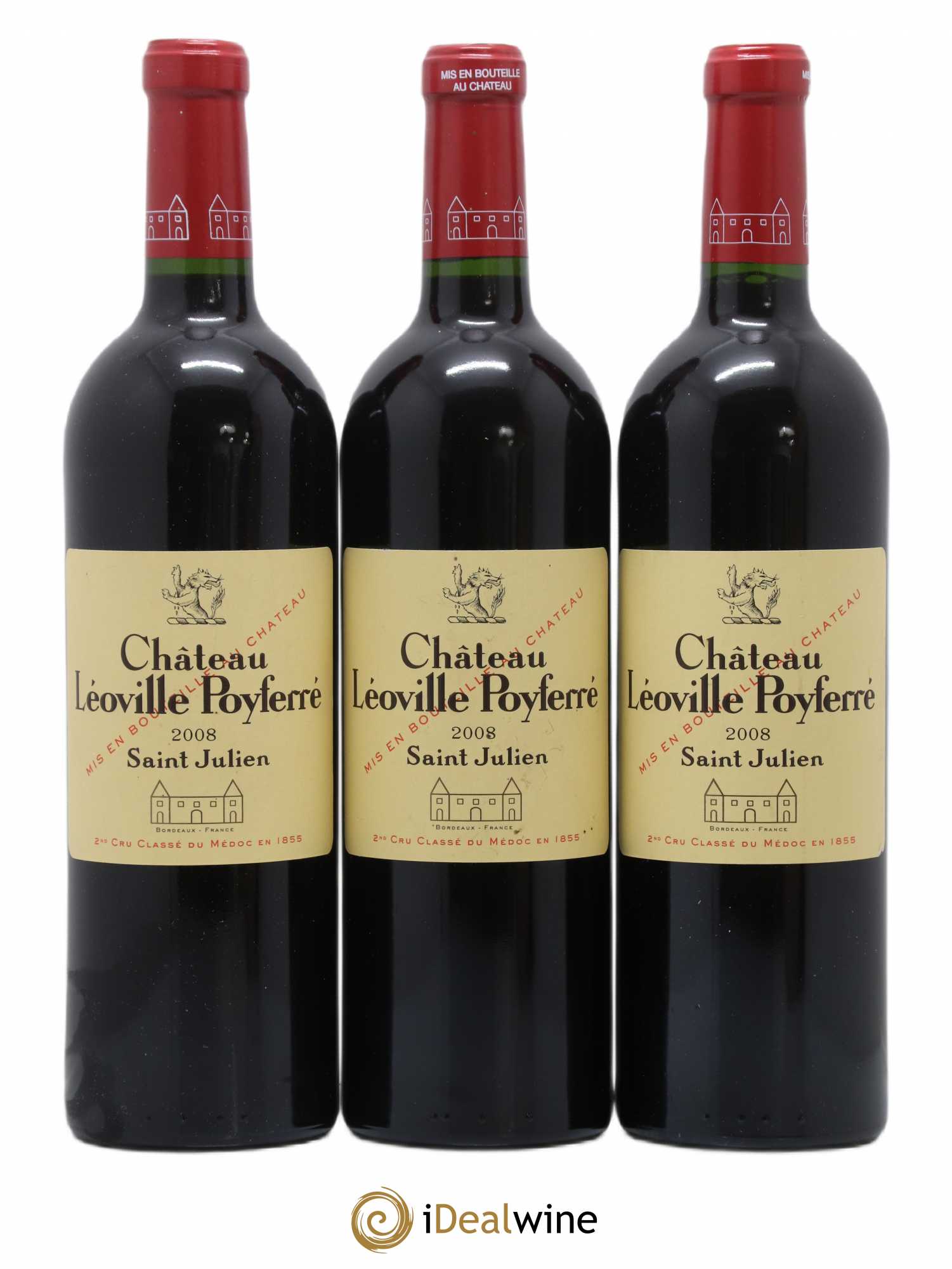Château Léoville Poyferré 2ème Grand Cru Classé 2008 - Lot de 3 bouteilles - 0