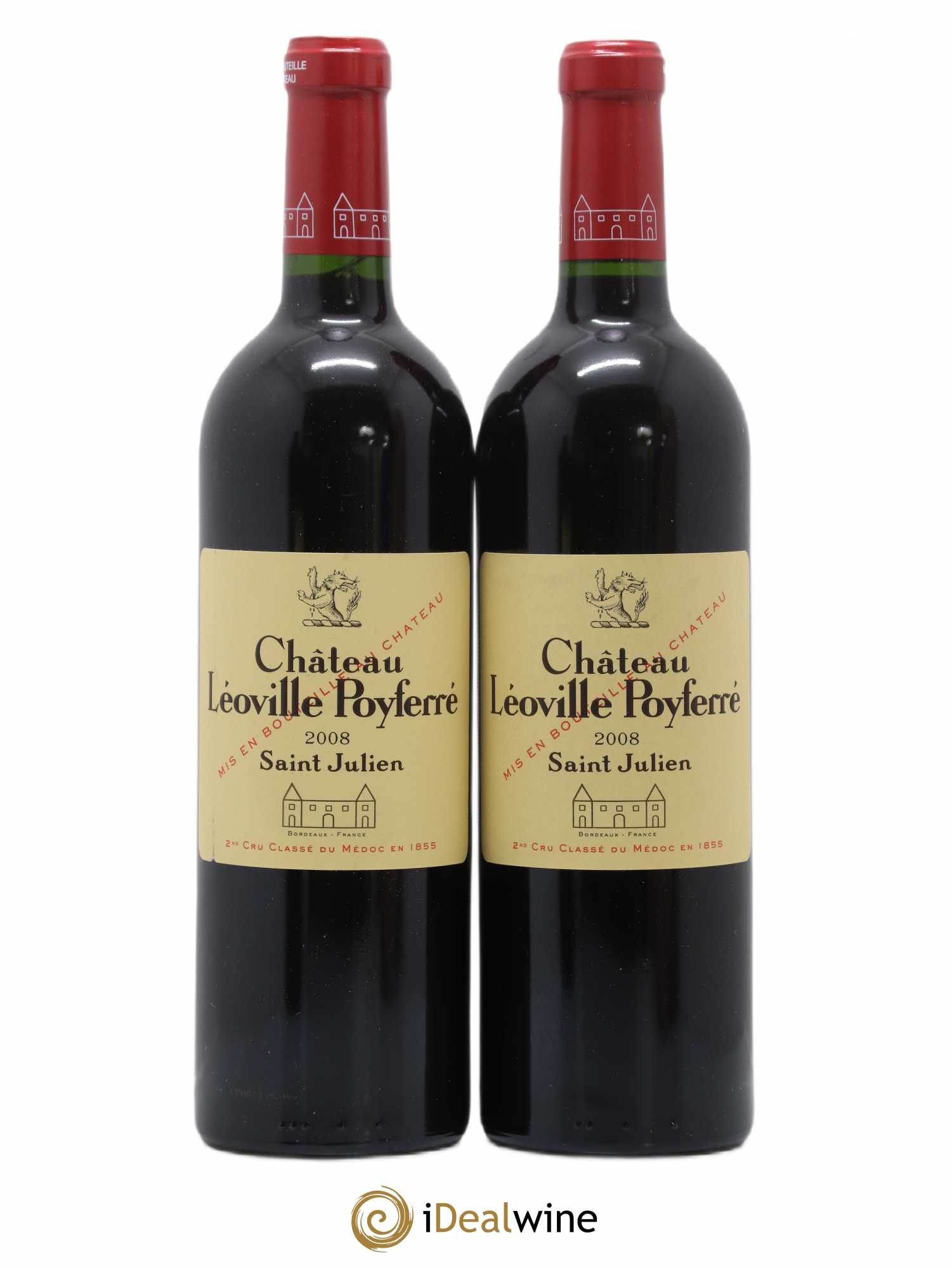 Château Léoville Poyferré 2ème Grand Cru Classé 2008 - Lot de 2 bouteilles - 0