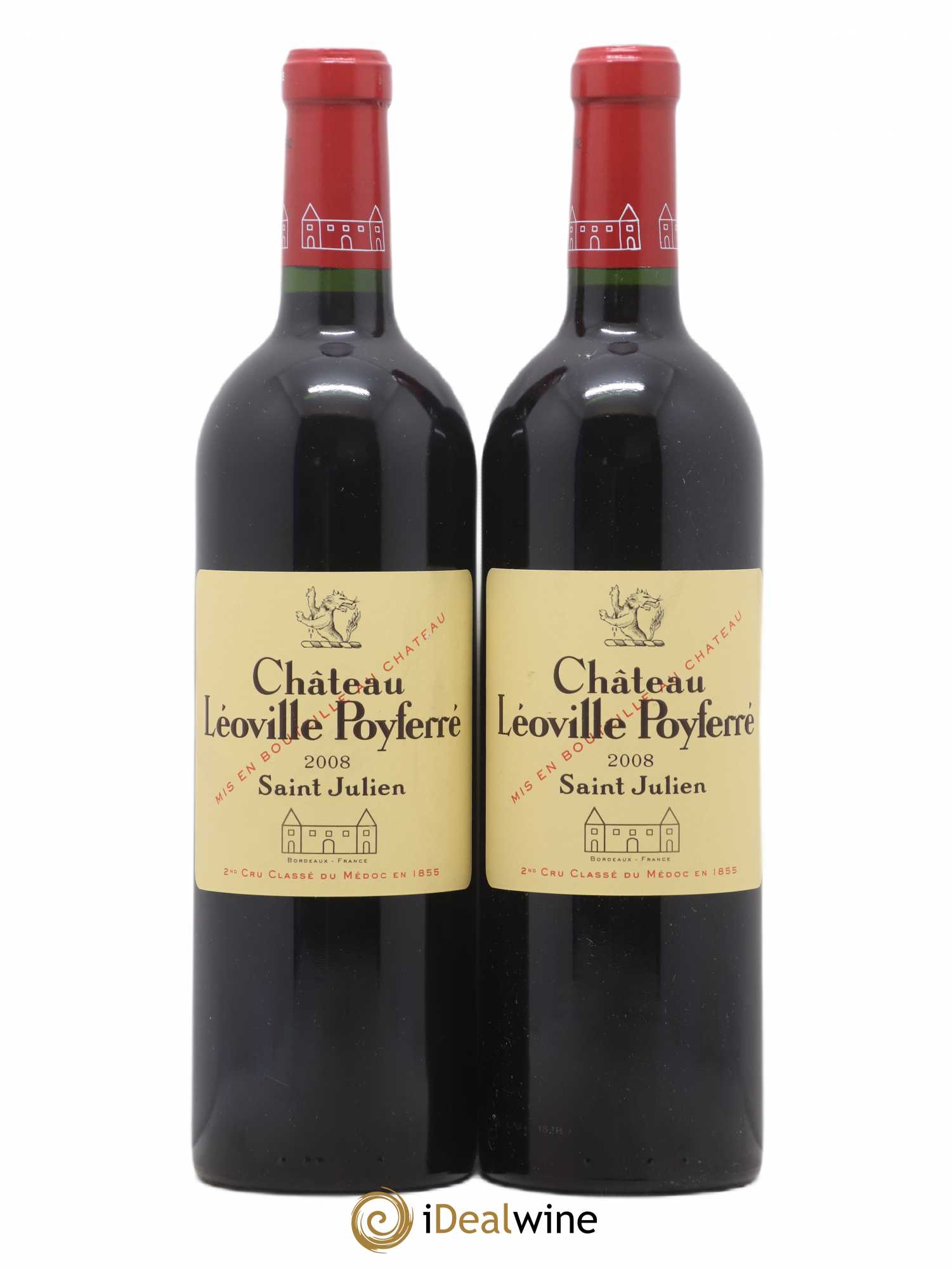 Château Léoville Poyferré 2ème Grand Cru Classé 2008 - Lot de 2 bouteilles - 0