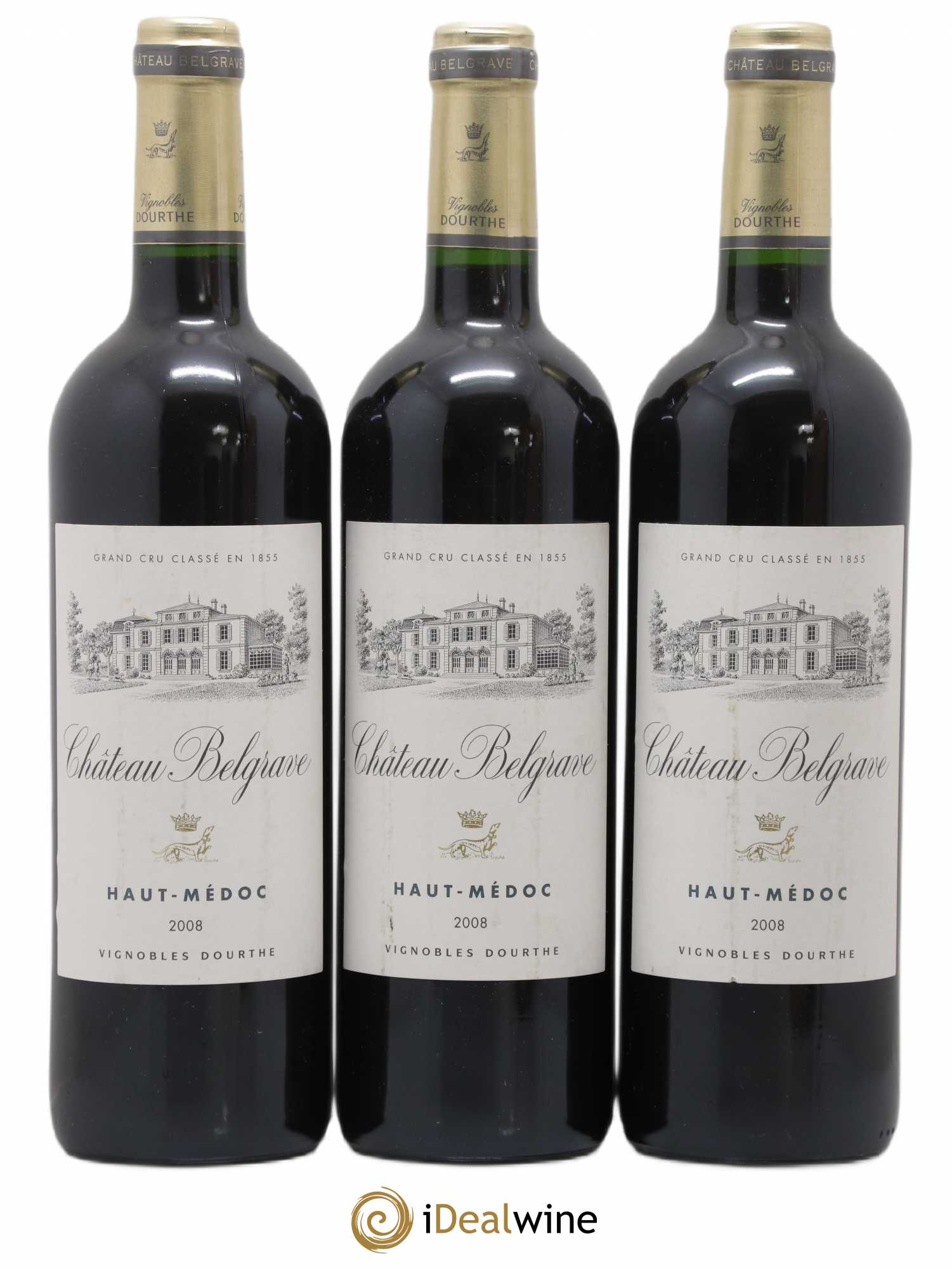 Château Belgrave 5ème Grand Cru Classé 2008 - Lot de 3 bouteilles - 0