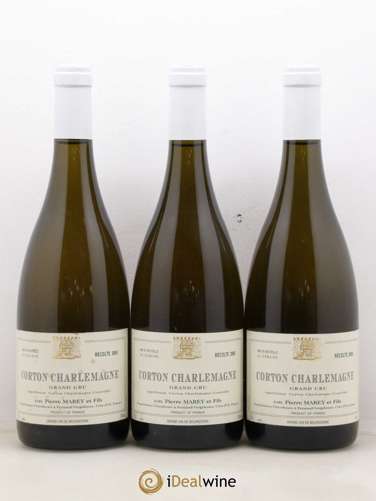 Corton-Charlemagne Grand Cru Pierre Marey 2005 - Lot de 3 bouteilles - 0