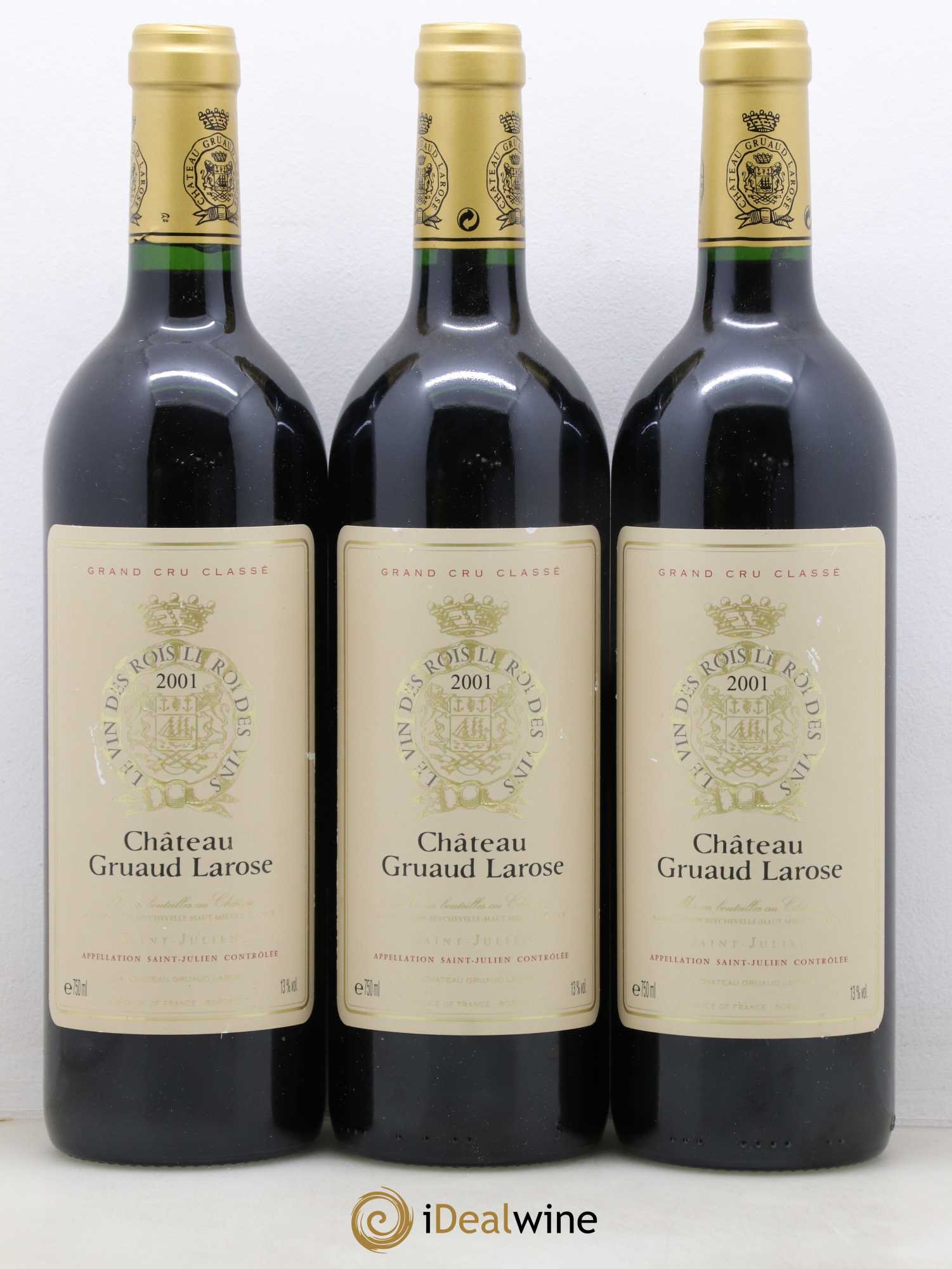 Château Gruaud Larose 2ème Grand Cru Classé 2001 - Lot de 3 bouteilles - 0
