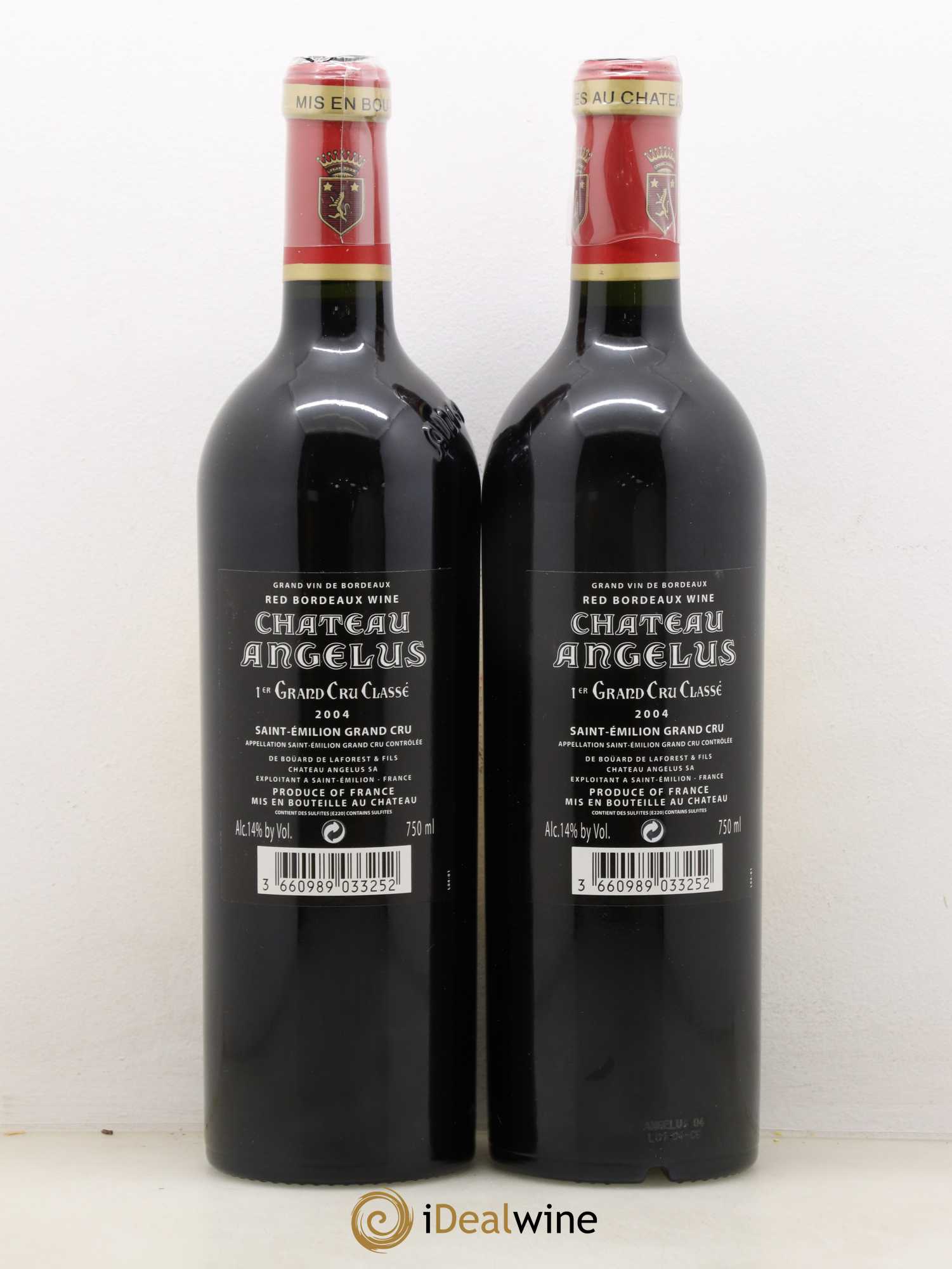 Château Angélus 1er Grand Cru Classé A 2004 - Lot of 2 bottles - 1
