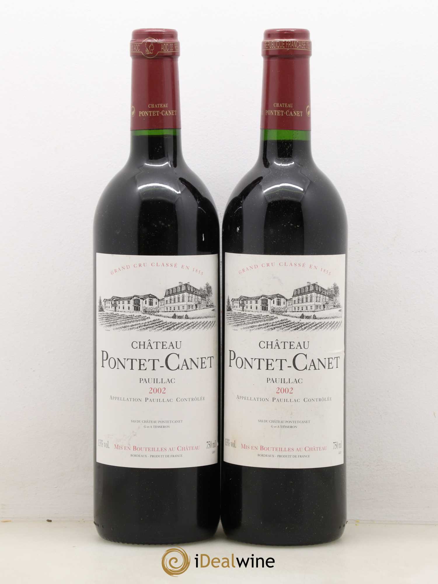 Château Pontet Canet 5ème Grand Cru Classé 2002 - Lot de 2 bouteilles - 0
