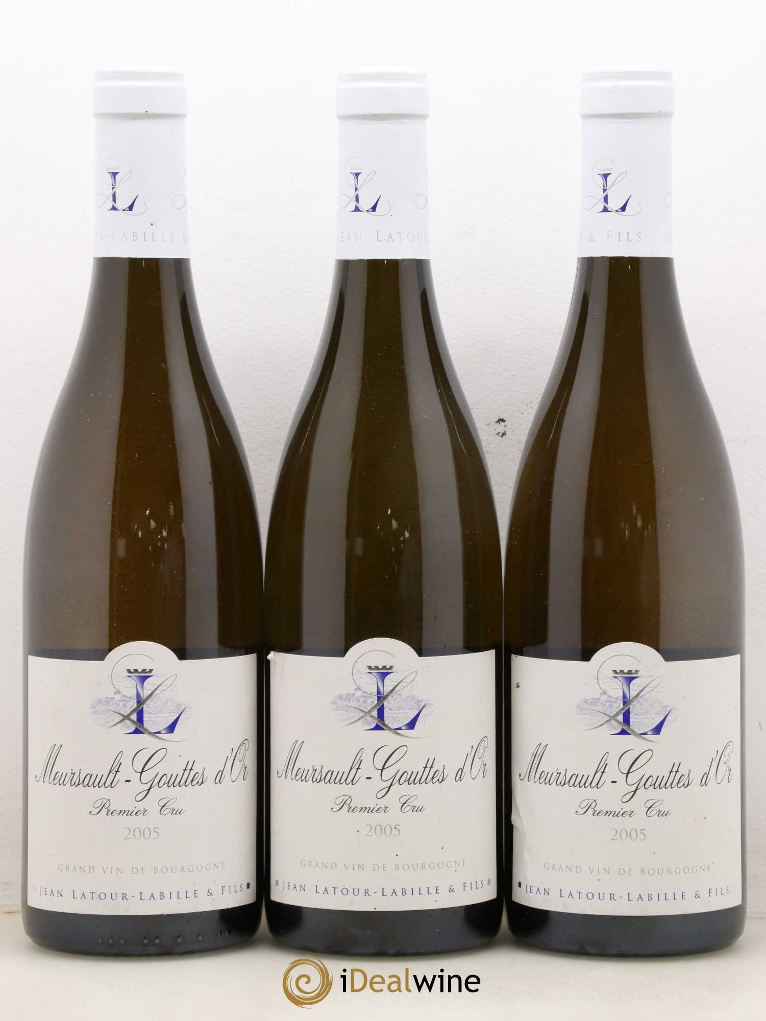 Meursault 1er Cru Gouttes d'Or Latour Labille 2005 - Posten von 3 Flaschen - 0